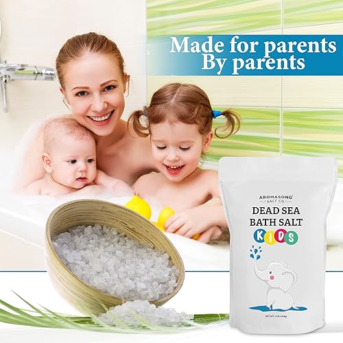 Miniatura 5 de Aromasong Dead Sea Salt for Kids Bath Soak, 4 Lbs. Fine Grain Large Bulk resealable Pack, 100% Pure & Natural.
