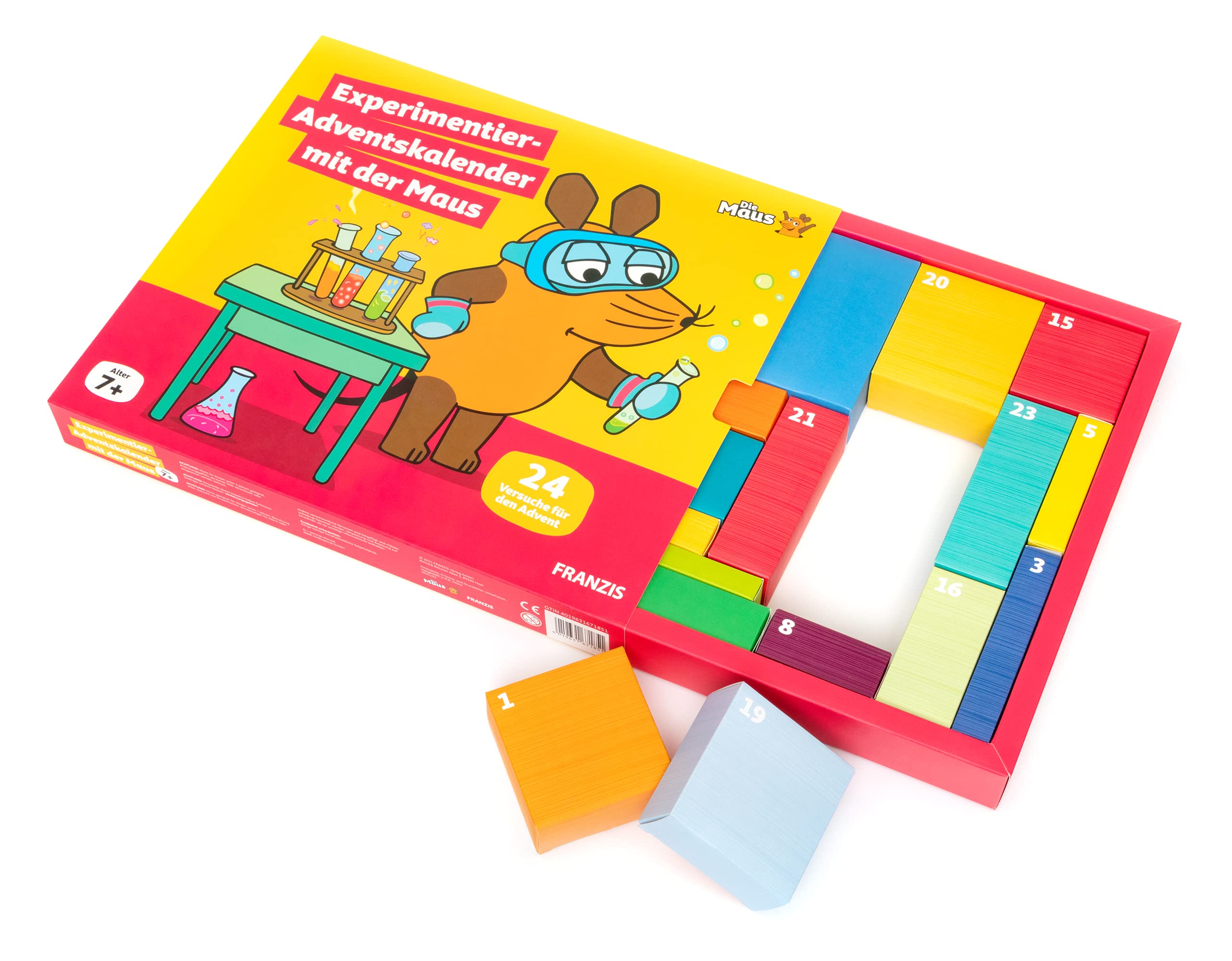 FRANZIS Experimentier-Adventskalender mit der Maus | 24 Experimente zum Staunen, Lachen und Rätseln | Ab 7 Jahren
