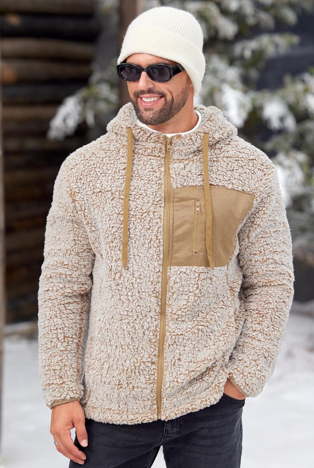Men's Sherpa Jacket Fuzzy Warm Lightweight Winter Hoodie (S-XXL) - Image 3