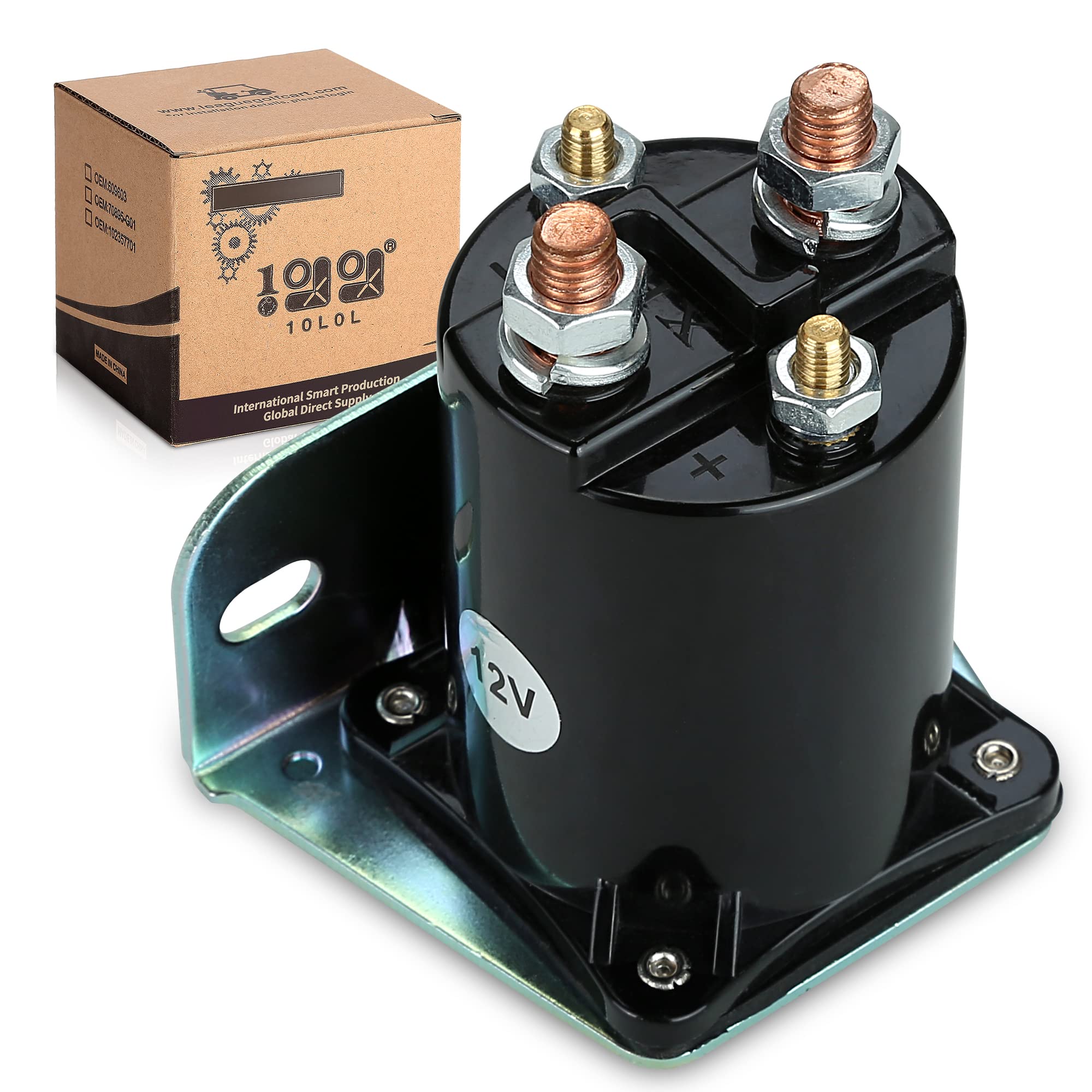 10L0L 12V Solenoid Relay Assembly for Yamaha G2, G8, G9, G11, G14, G16 & G20 1985-2002 4-Cycle Gas Golf Cart, OEM JF2-H1950-00-00, JR3-H1950-00, J38-81950-01