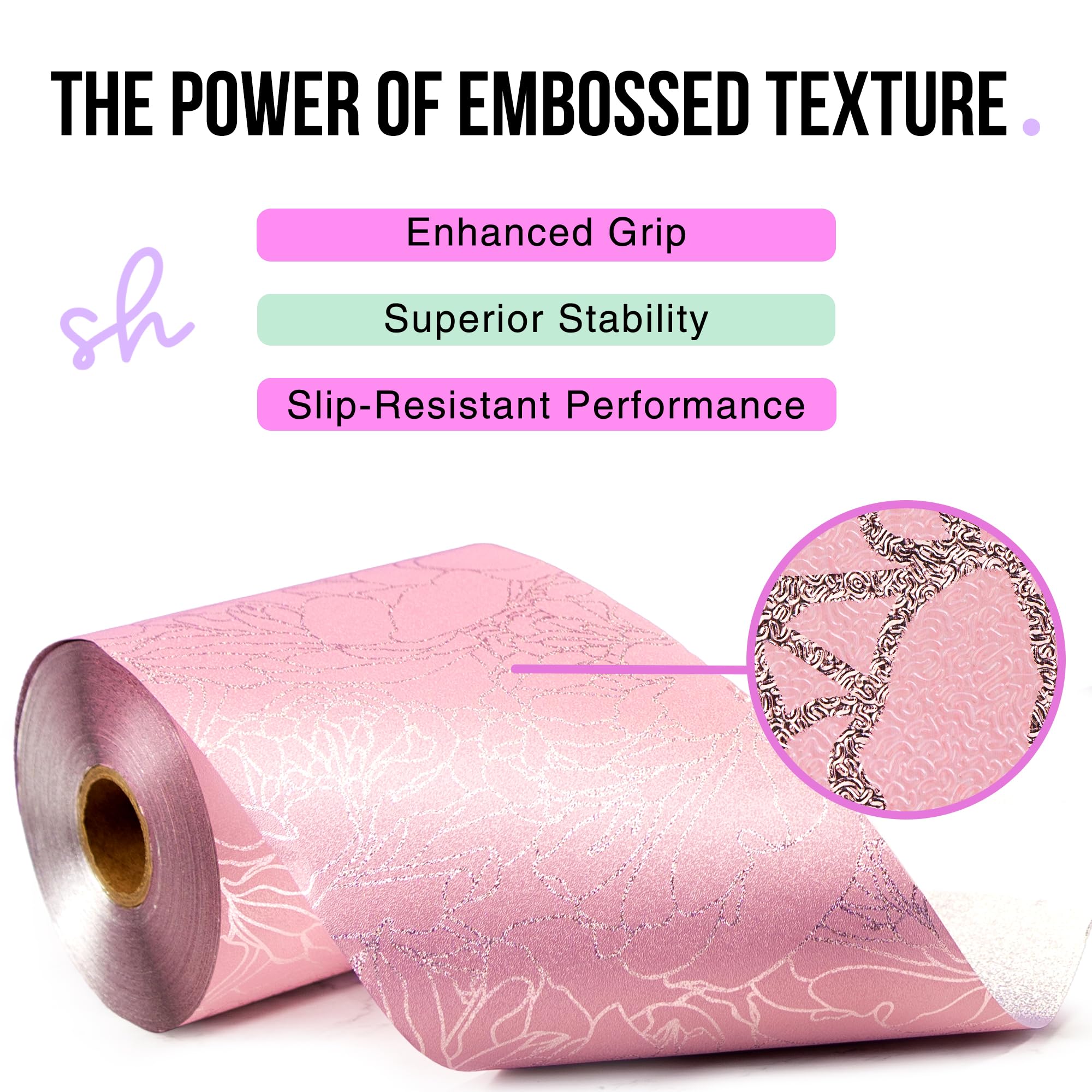 Extra breite Haarfolie, Friseurfolie für Strähnchen und Balayage, 12,7 cm breite Haarfolienrolle mit integriertem Cutter Geprägte Folie mit rosa Blumendesign
