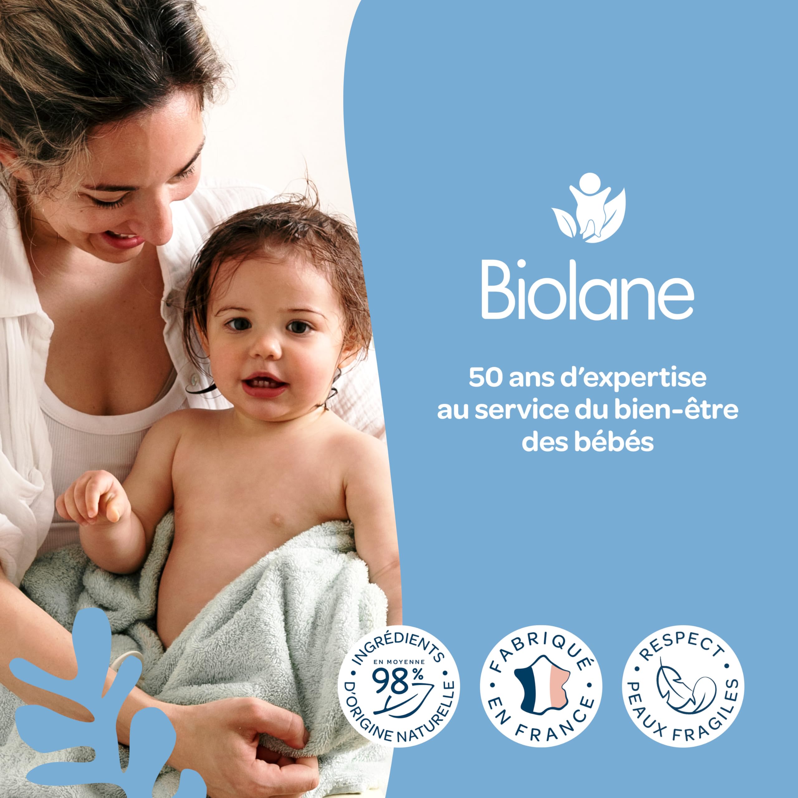 BIOLANE Shampooing Nourrissant Bébé Cheveux Secs et Bouclés 350ml | Hydrate et Assouplit les cheveux, 96% d'ingrédients d'origine naturelle, Démêle efficacement, Fabriqué en France