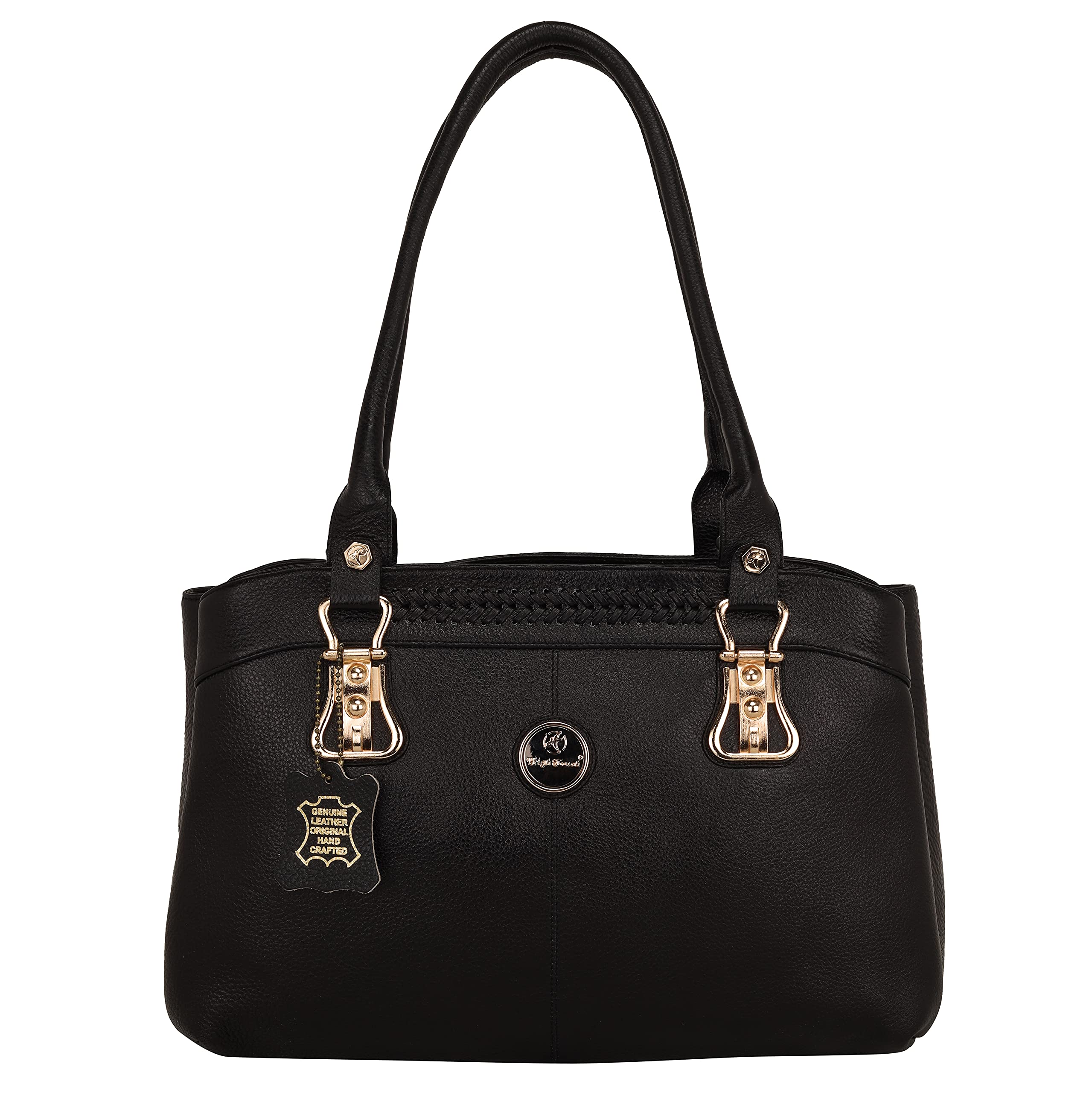 HIGH TOUCH Leather Head Knit Womens Handbag/Shoulder Bag (Mango) (B09H71MN45) Amazon Price History, Amazon Price Tracker