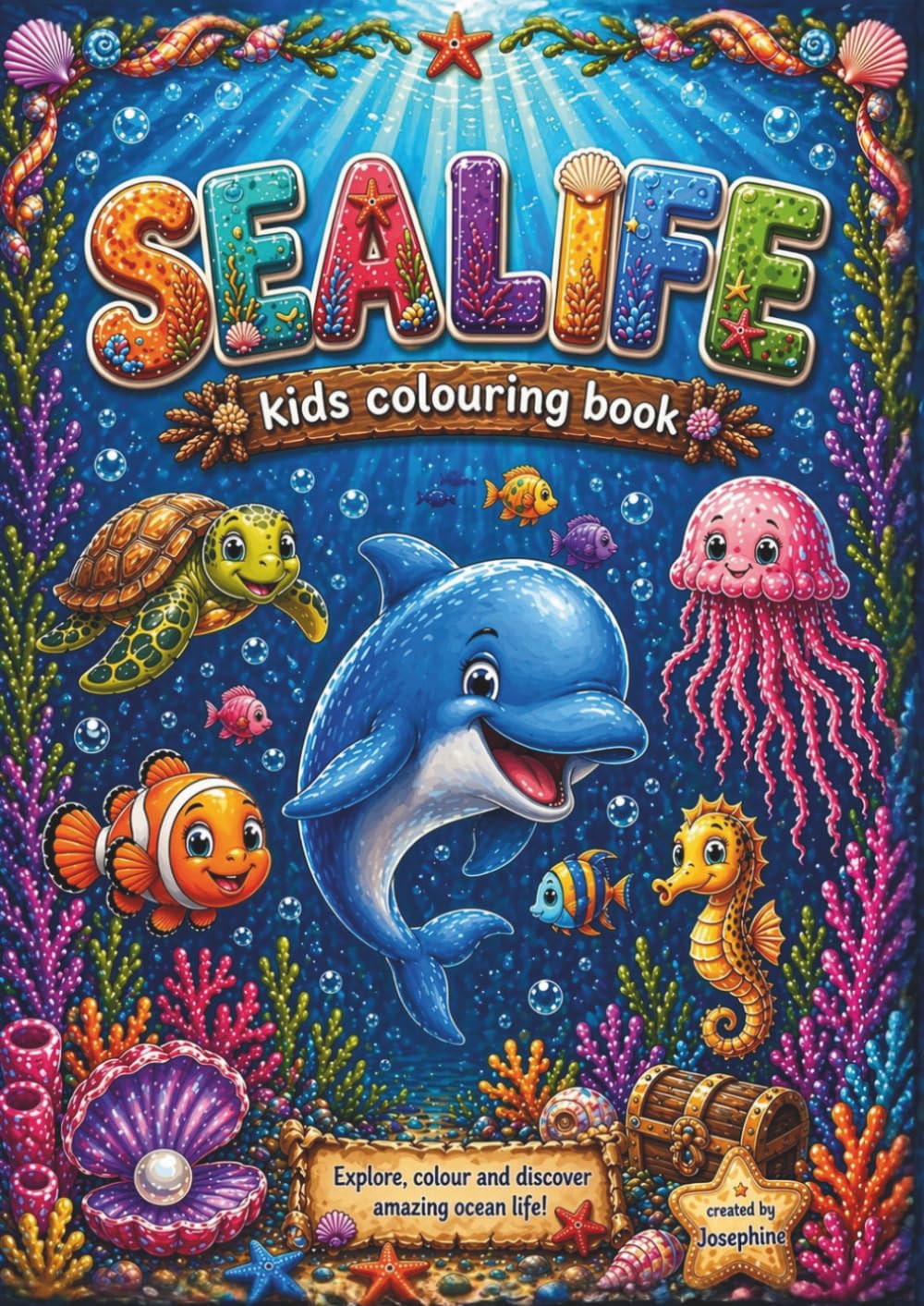 SEALIFE KIDS COLOURING BOOK: Learn 30 Sea Creatures Through Coloring and Reading