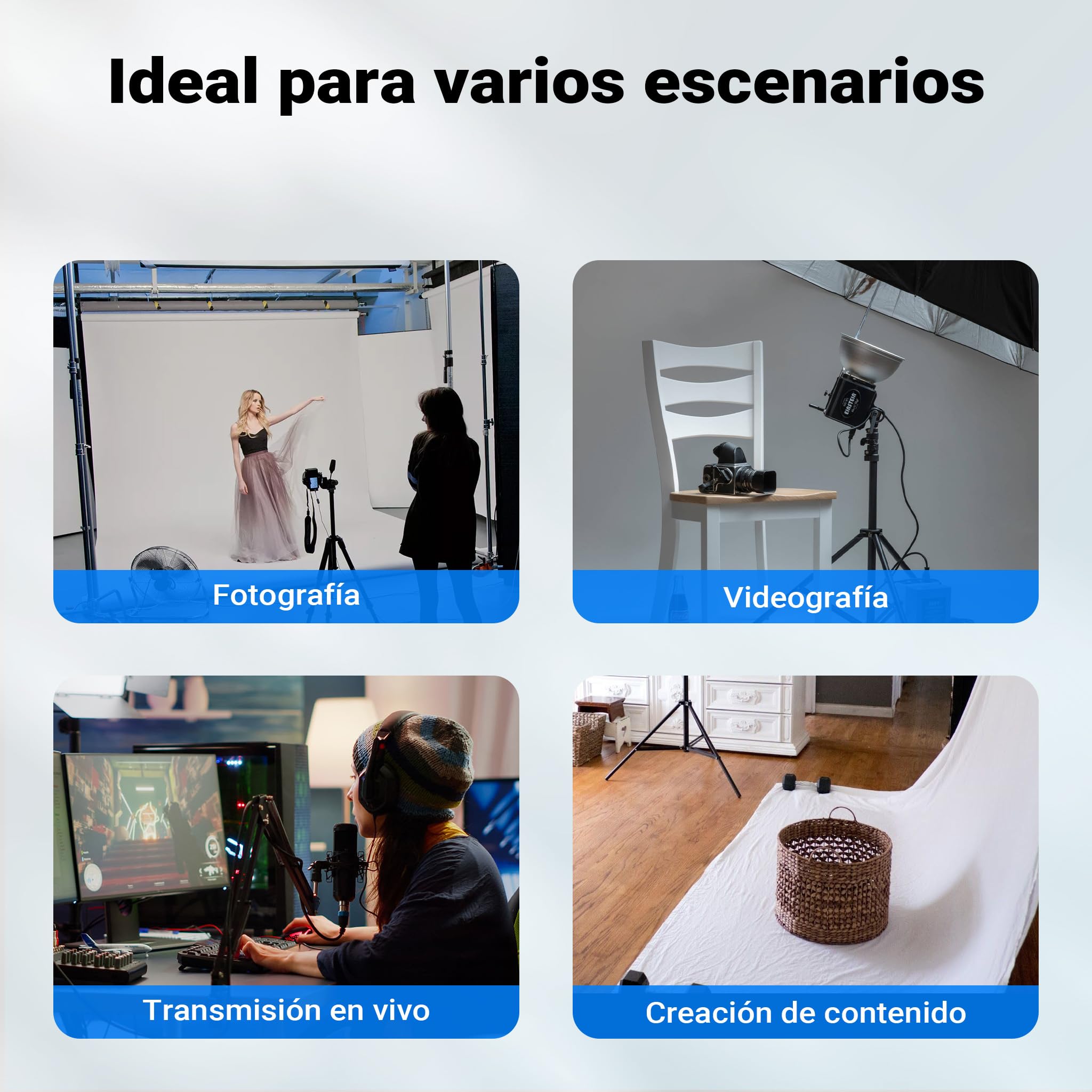 Walimex pro Parasol fotográfico parabólico Negro/Blanco Ø 165 cm + difusor – Set de modeladores de luz para fotografía y videografía