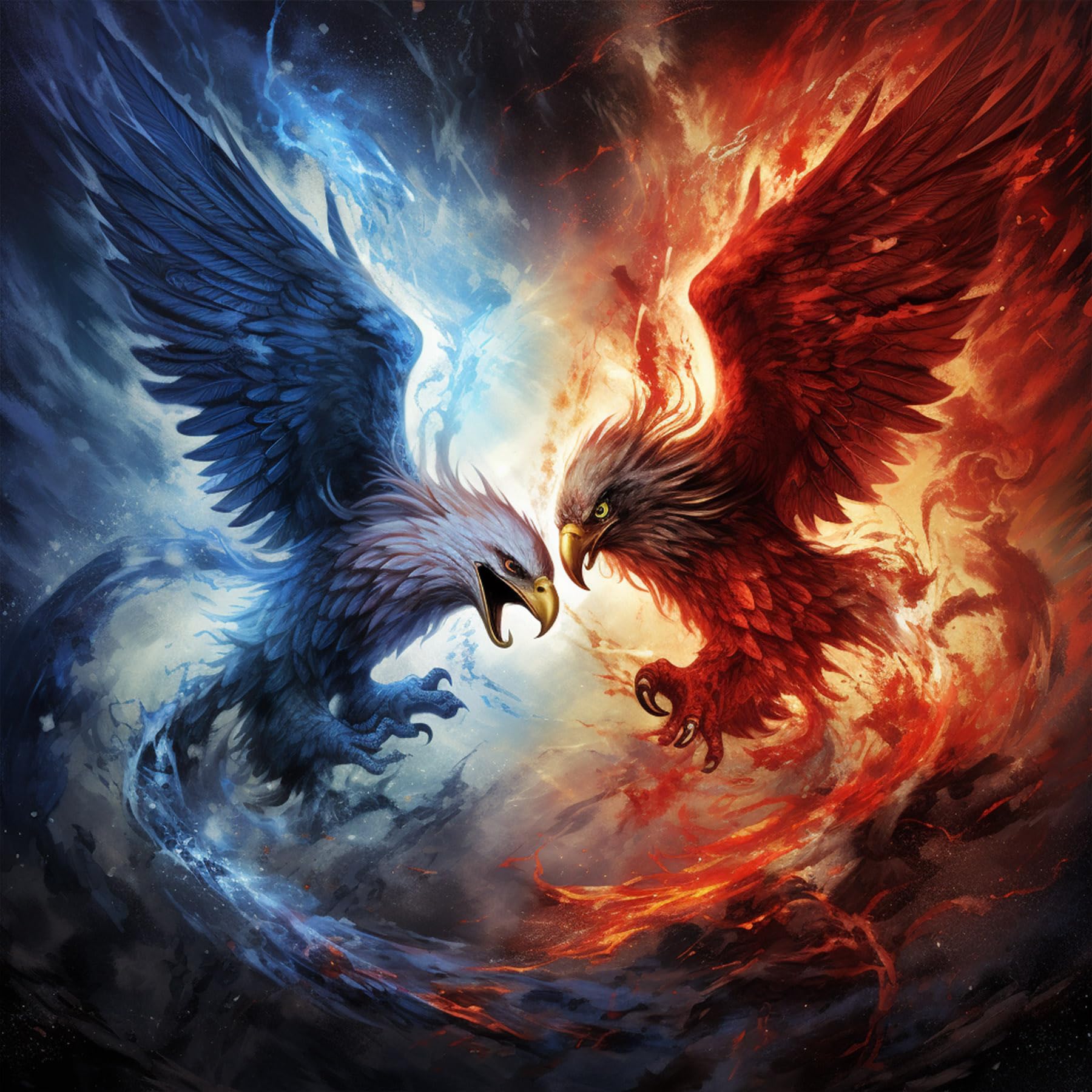 Pavemlo 5D Diamond Painting Kits Aigle De Feu De Glace, DIY