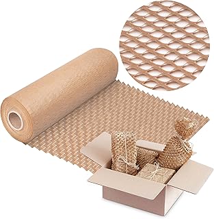 V1 Trade Verpackungspapier Rolle 30cm x 25m - Braunes Wabenpapier - Kraftpapier Rolle - Öko Packpapier - Wellpappe 90g/m2...