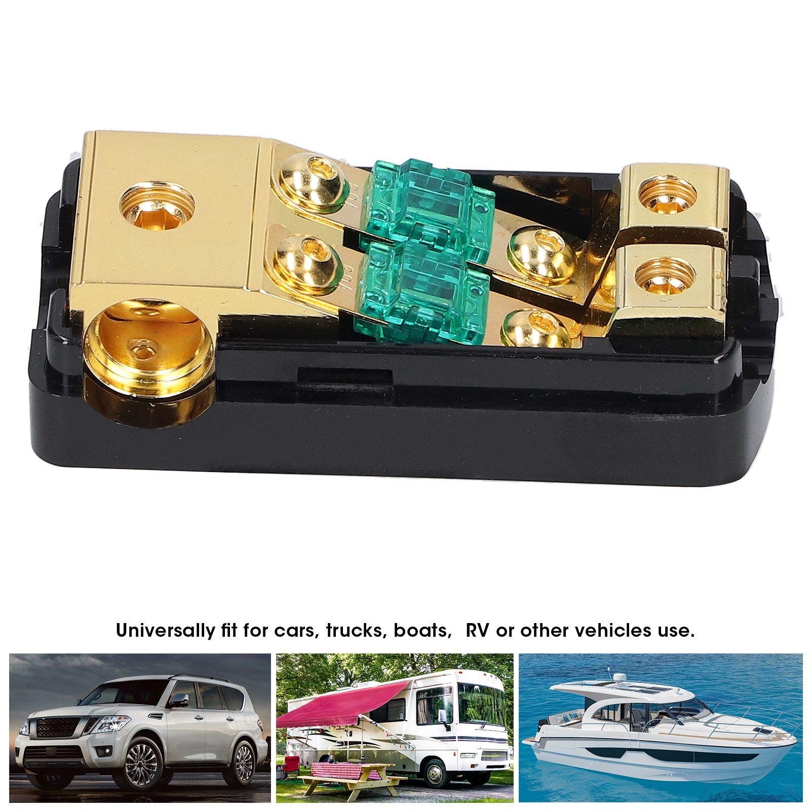 Fuse Holder, 1 In 2 Out 0/4 AWG to 4/8 AWG Audio Power Fuse Holder Box with Transparent Cover Car Boat Marine Truck Fuse Box Fuse Block Fuse Holder, 1 In 2 Out 0/4 AWG to 4/8 AWG Audio Power Fuse Holder Box with Transparent Cover Car Boat Marine Truck Fuse Box Fuse Block
