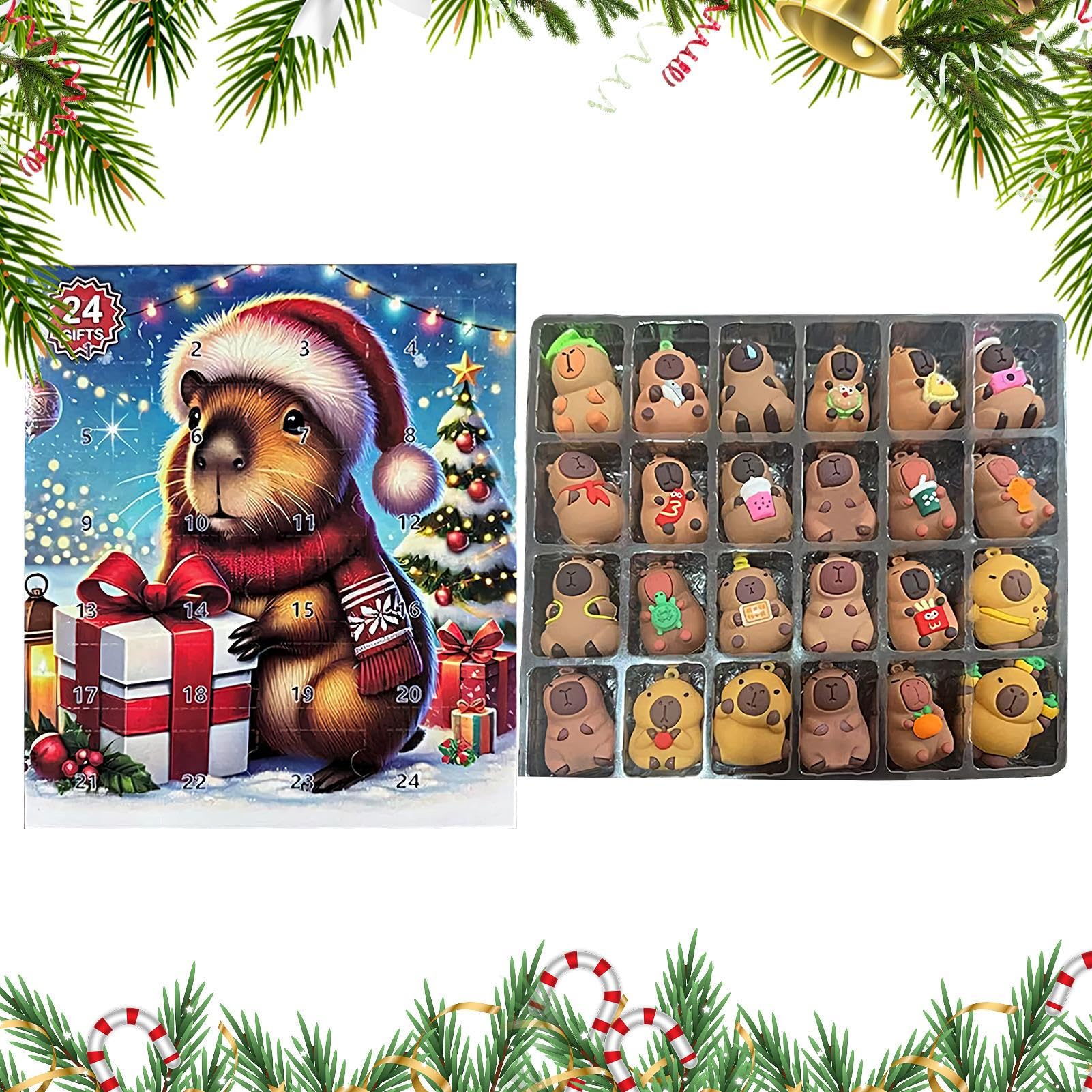Calendrier De L'Avent Capybara 2025 - 17 Ou 31 Pièces - Jouets Mignons Thème Noël - Cadeau Enfants - Compte à Rebours Amusant - 5