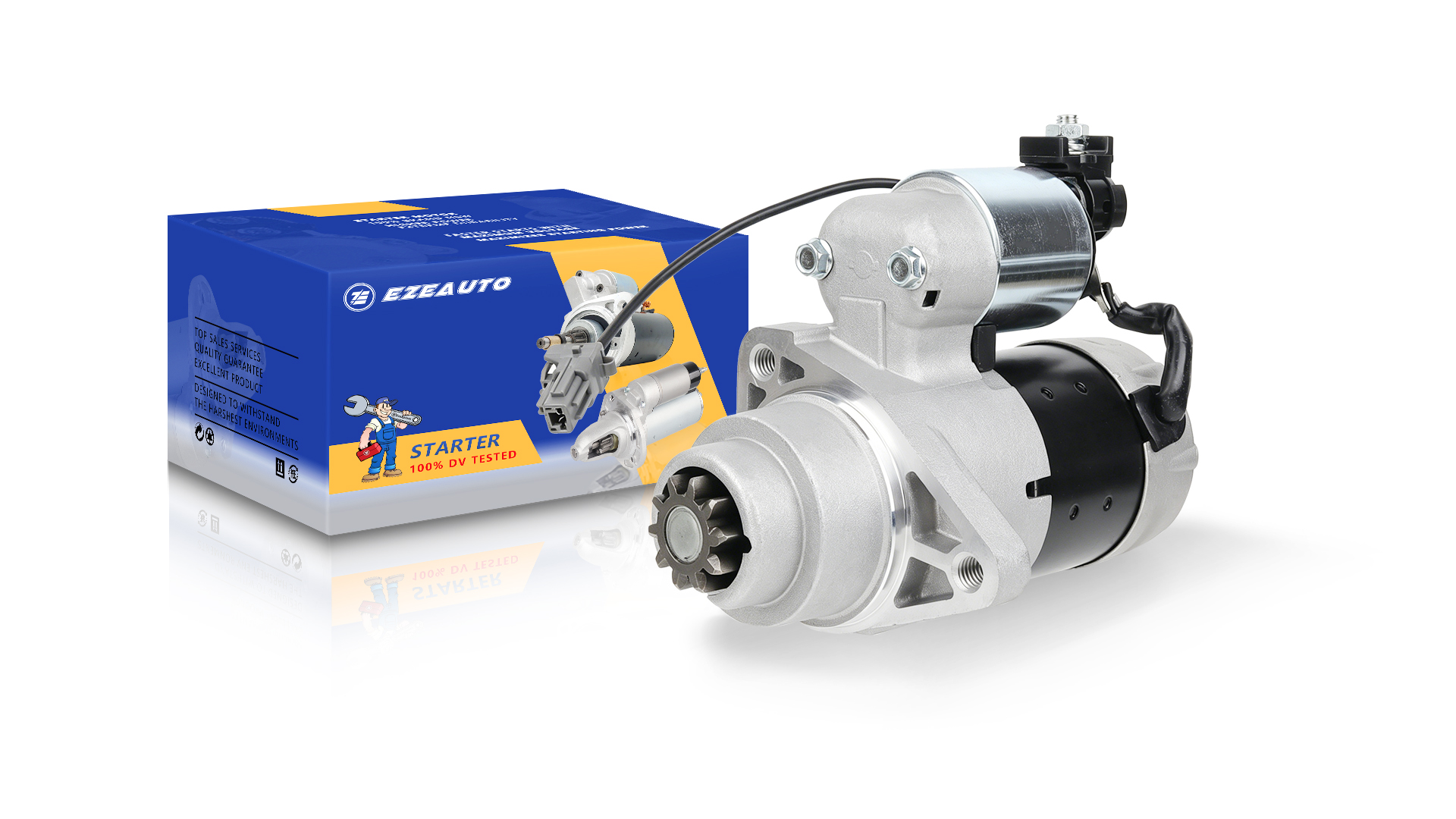 Image of Ezexpreze 17904N New Starter Compatible with Infiniti G35 2003-2007, M35 2006-2008, FX35 2003-2008 & Nissan 350Z 2003-2007, 3.5L, 12V 1.4KW 10-Teeth Clockwise, Replace# 23300AM600, 23300AM60A