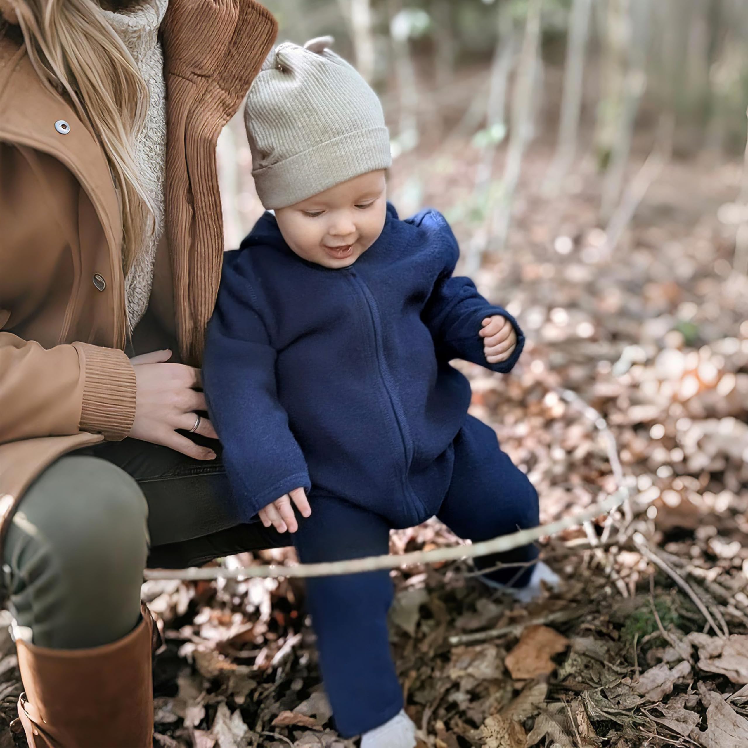 Baby Wollfleech-Overall Wollwalk aus Australischer Merino Schurwolle mit Reißverschluss für Kleinkind und Baby | RWS & OEKO-TEX 100 zertifiziertes Material | Weich, warm & leicht