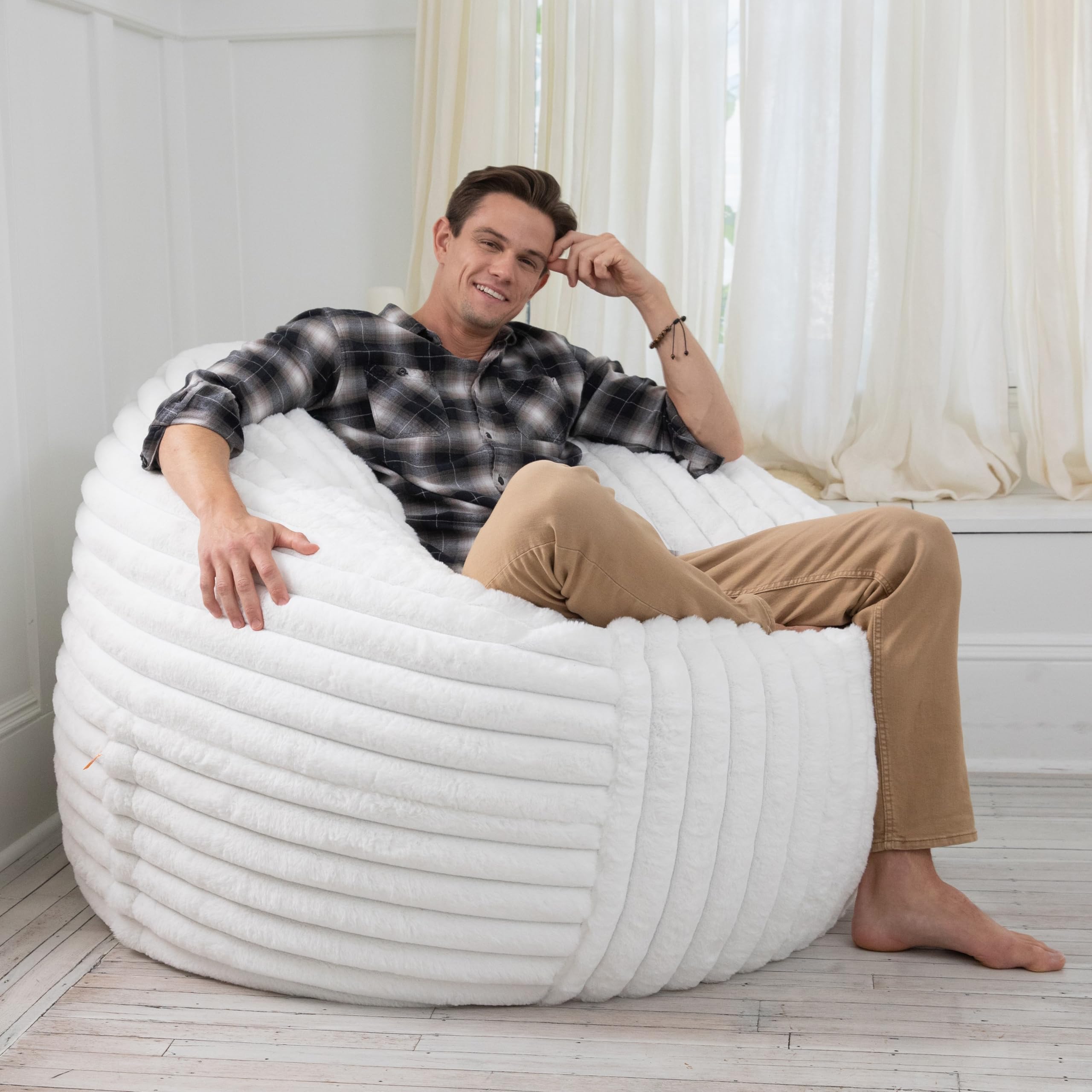 Amazon.com: Jaxx 5 Foot Saxx Bean Bag Chair for Adults - Luxe Faux