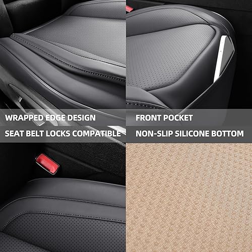 Miniatura 3 de CAPITAUTO Juego completo de fundas de asiento de automóvil, fundas de asiento de piel sintética para automóviles SUV, súper transpirables, borde de