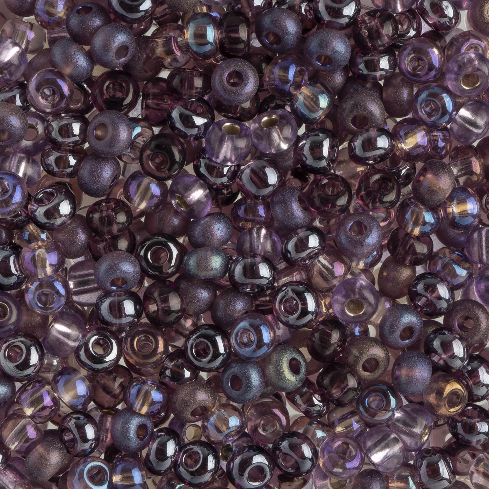John Bead Czech Glass Seed Beads 6/0 (100g) Amethyst Mix Beads for DIY Art Crafts Jewelry Bracelets Necklaces Earrings Making