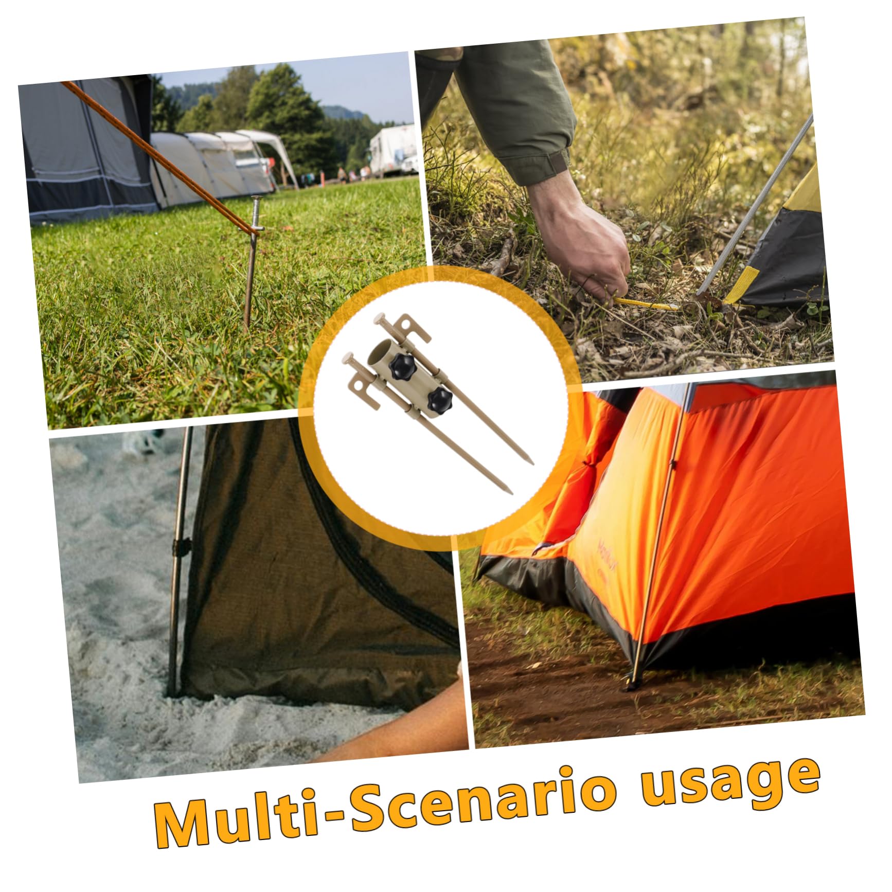 6 Stück Verstellbares Stahl Tarpstangen mit Robusten Zeltheringen für Outdoor Abenteuer Zuverlässiger Halt und Einfache Handhabung Beim Camping
