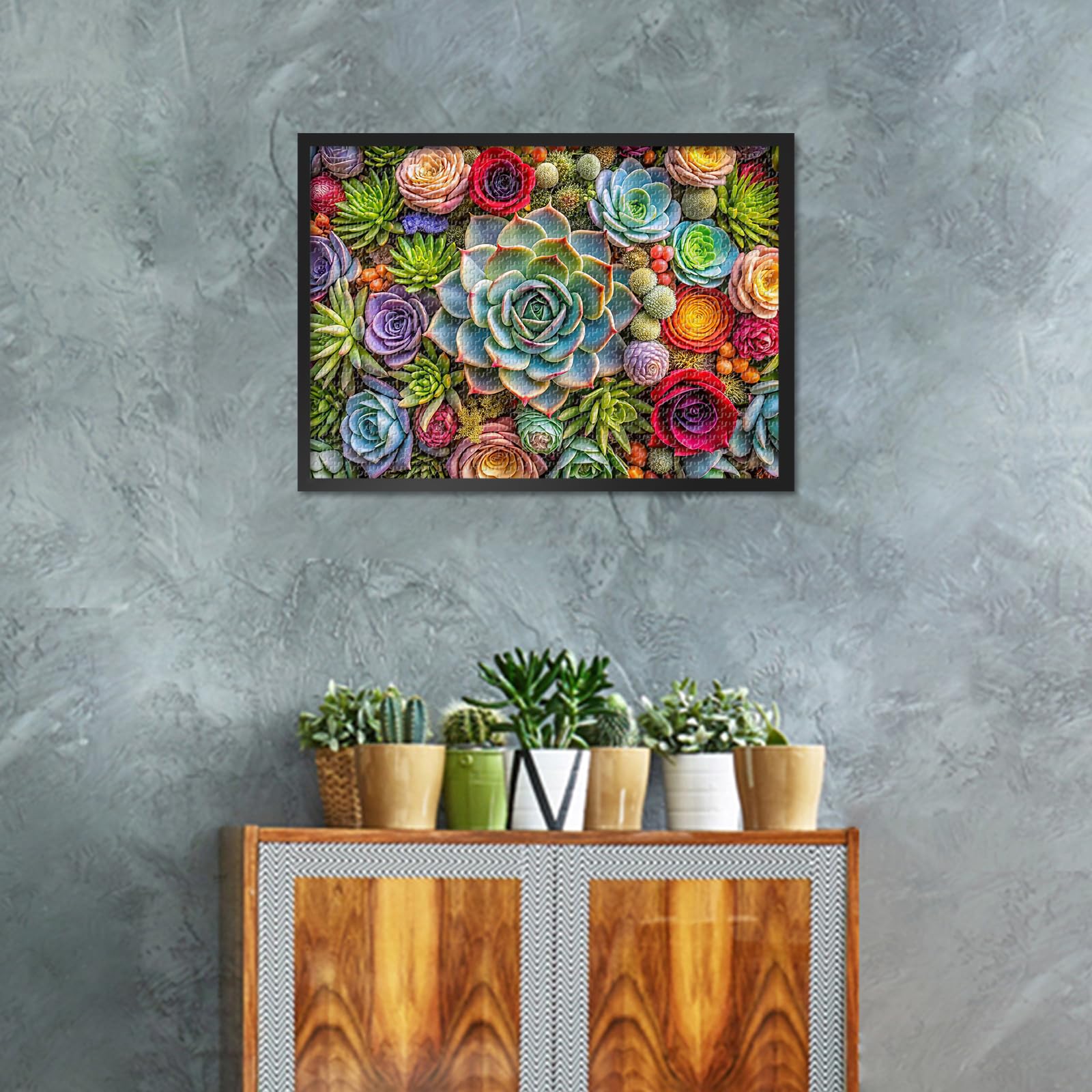 1000 Pieces Puzzle for Adults and Up - Unique Plants Jigsaw Puzzles for Men and Women Elegance Succulents Hard Puzzles Close-Up Succulents for Adults - Rompecabezas Para Adultos for Family - Image 2