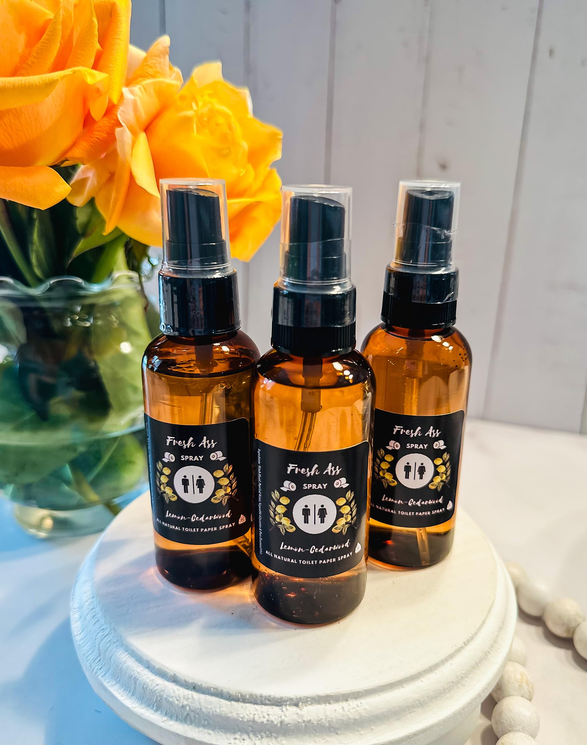 Toilet Paper Spray for Wiping-Travel Size Natural Lemon-Cedarwood- 2 oz Bottle- After You Go Spray- Natural Ingredients