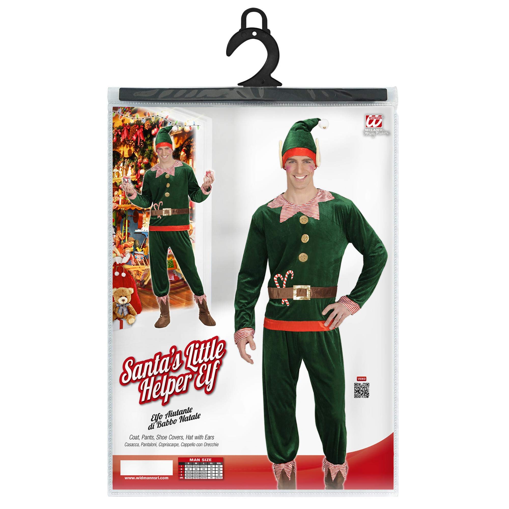 W WIDMANN MILANO Party Fashion - Disfraz elfo ayudante de Papá Noel, Navidad, gnomo, carnaval