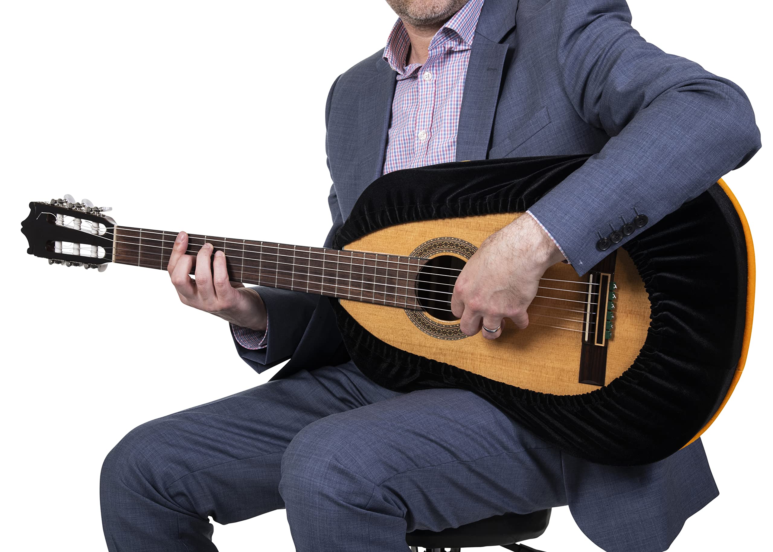 Alba GB Dust Cover - Envoltura Protectora para Guitarras clásicas, Funda de Terciopelo para Guitarras acústicas y eléctricas, Negra