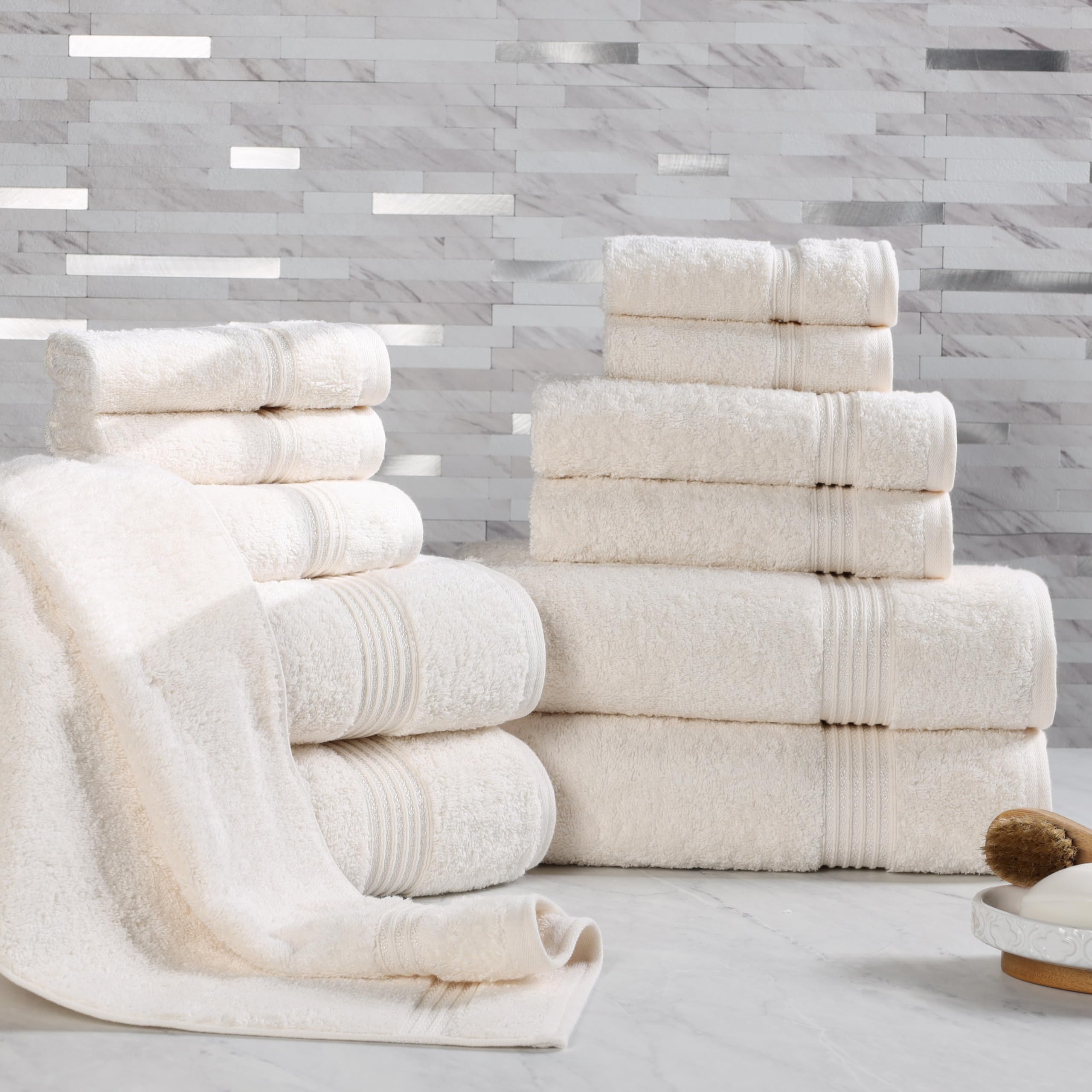 Superior Egyptian Cotton 12-Piece Towel Set Assorted Towels for Home Bathroom Guest Bath Decor Essentials Includes 4 Bath
