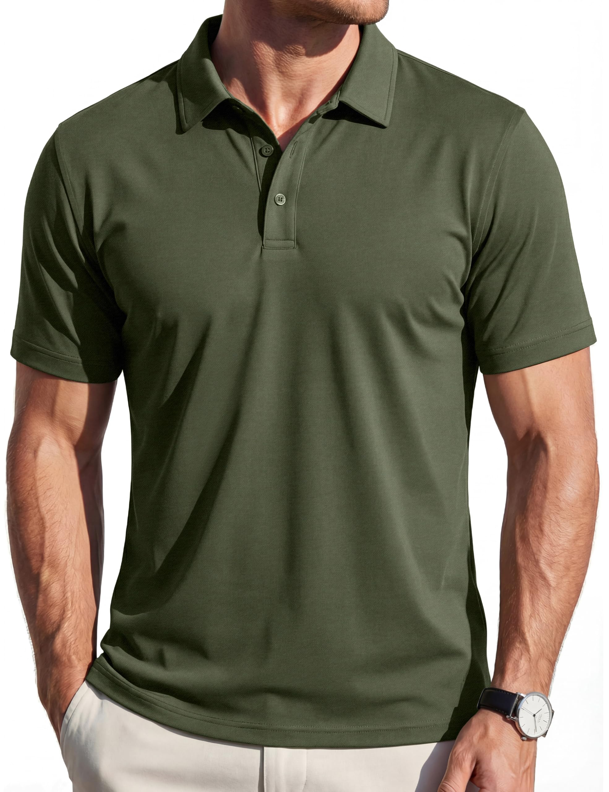 EKLENTSON Poloshirt Herren Kurzarm Atmungsaktiv Golf Shirt Sommer Baumwolle Business Casual Polo