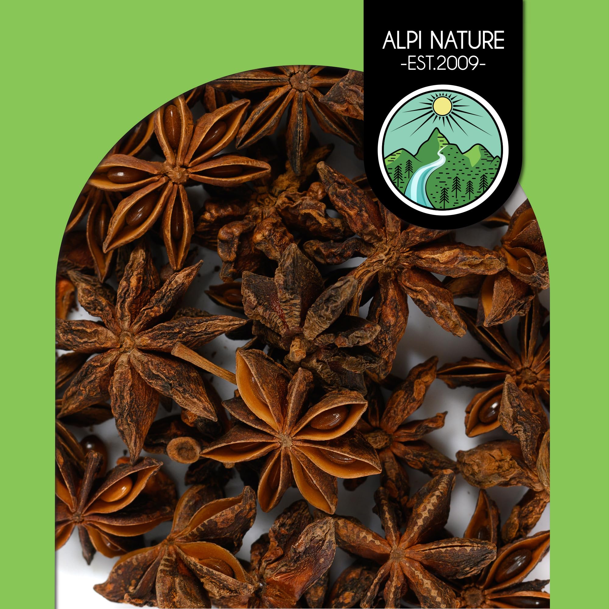 Alpi Nature Anis Estrellado Entero 125g, Vainas de Anís Estrellado para Cocinar y Vino Caliente