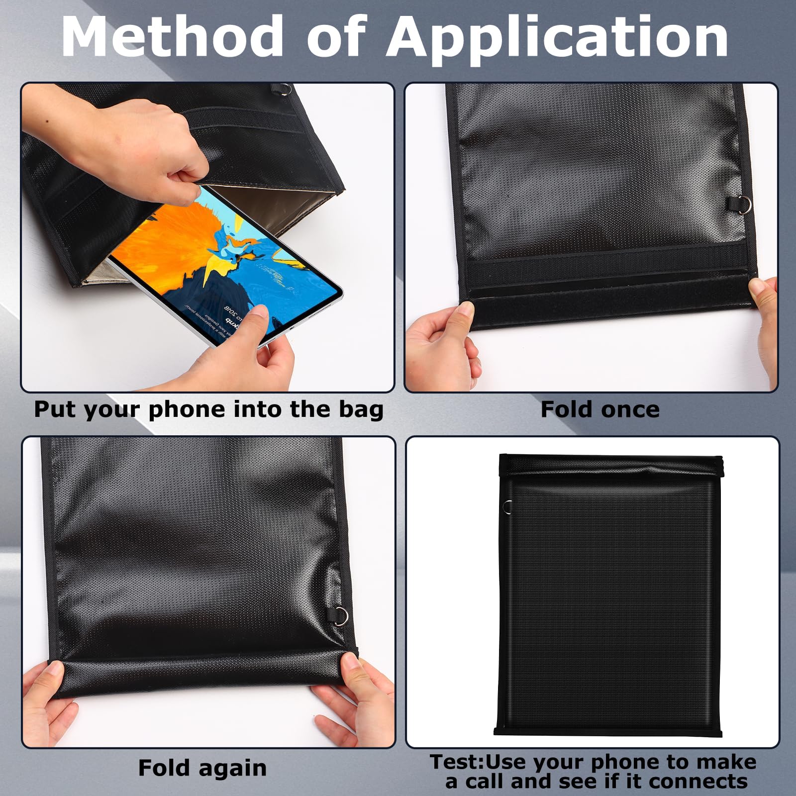 4 Pack Faraday Bags for Phones,Waterproof & Fireproof Document Bag EMP RFID Blocking Pouch for Car Keys Anti Theft