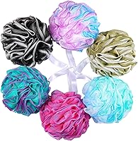 BTYMS 75g Large Loofah Shower Sponges - 6 Pack Exfoliating Mesh Bath Poufs, Rich Lather Body Scrubbers for Smooth Skin