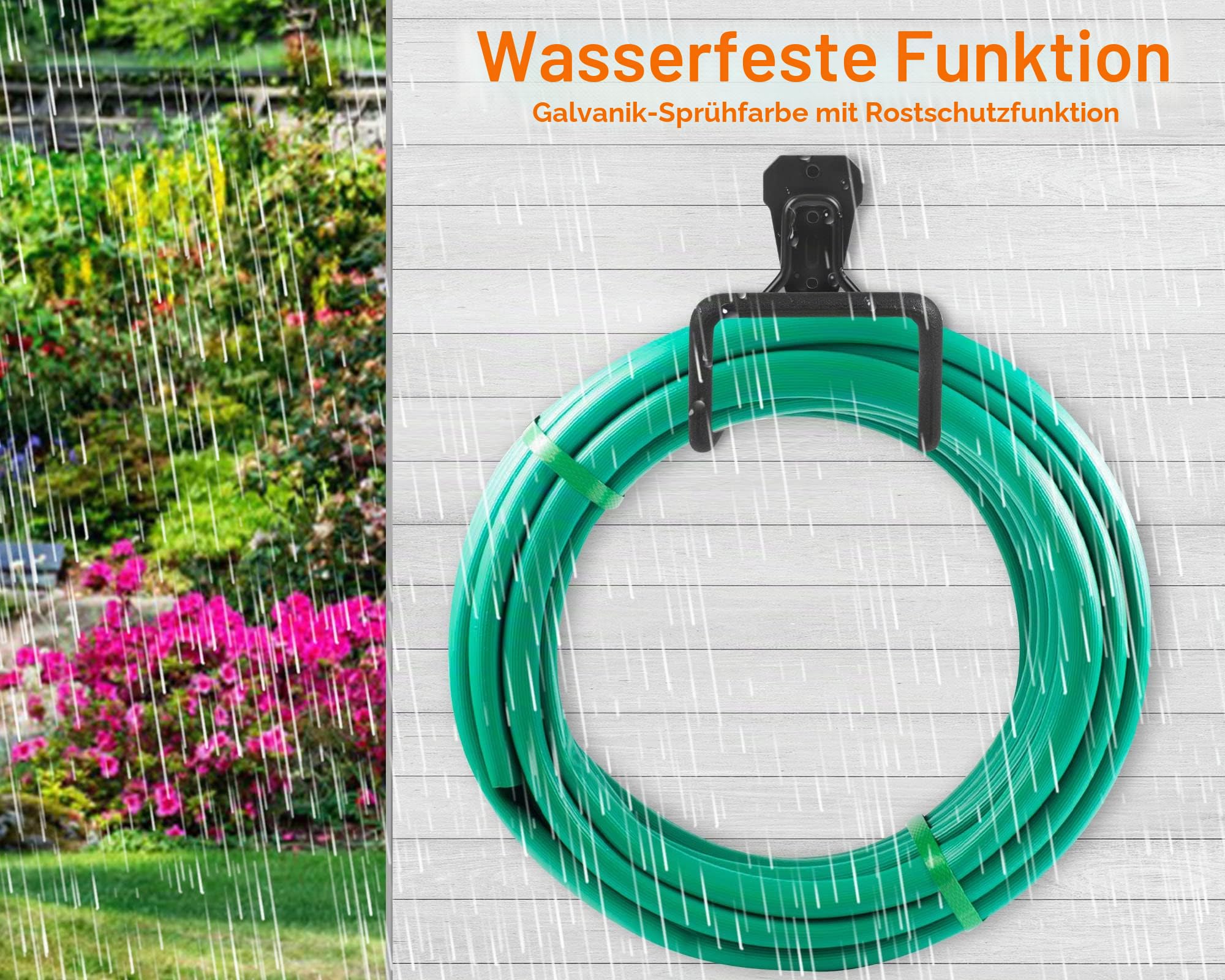 Metall-gartenschlauchhalter – Strapazierfähiger Schlauchhalter, Wandmontage, Wasserschlauchhalter Für Außenhof, Langlebige Schlauchhaken, Ideal Für Wasserschlauch, Verlängerungskabel (1pc Black)