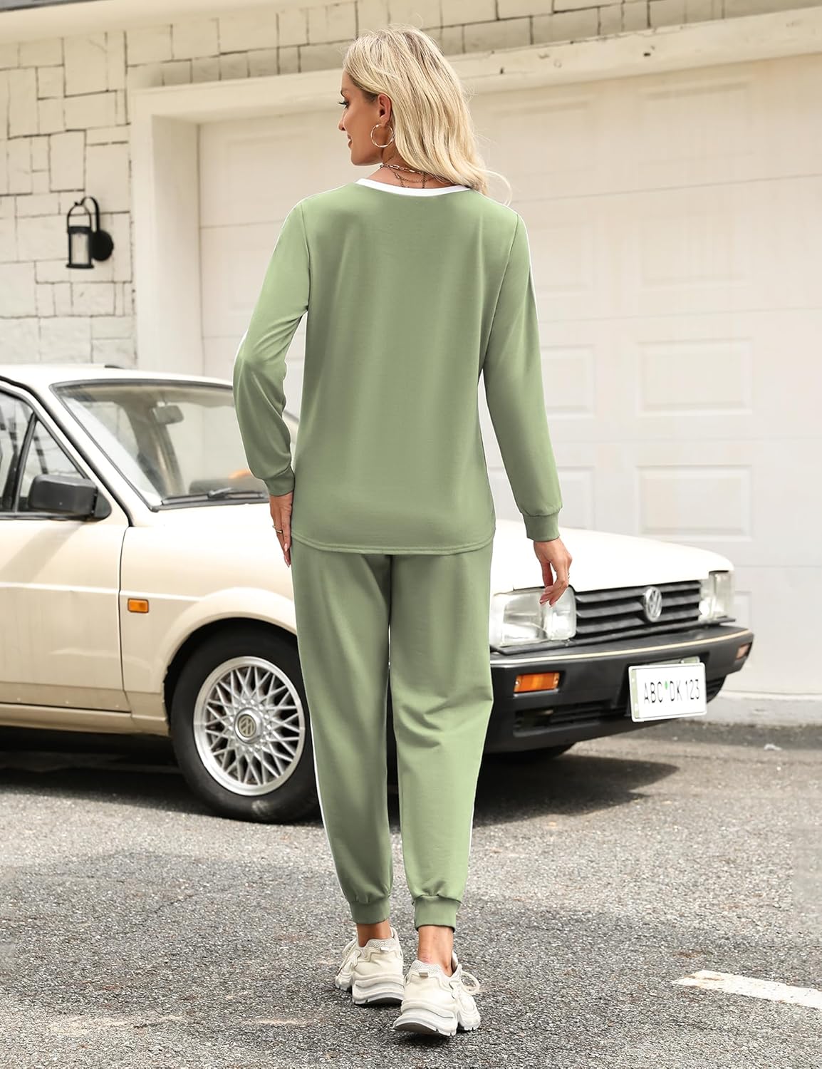 Marvmys Women Long Sleeve Tracksuits Fashion 2 Piece Lounge Set Travel Outfits Jogger Set - Image 8