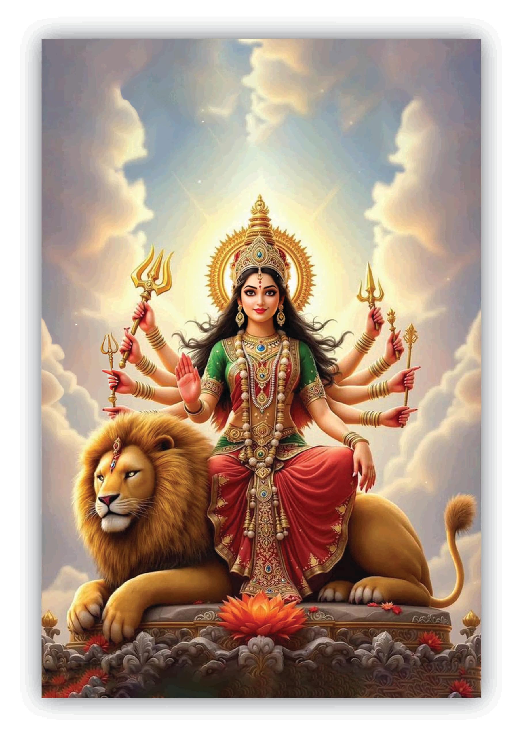 Maa Durga Poster - Home Decor & Pooja Art -1