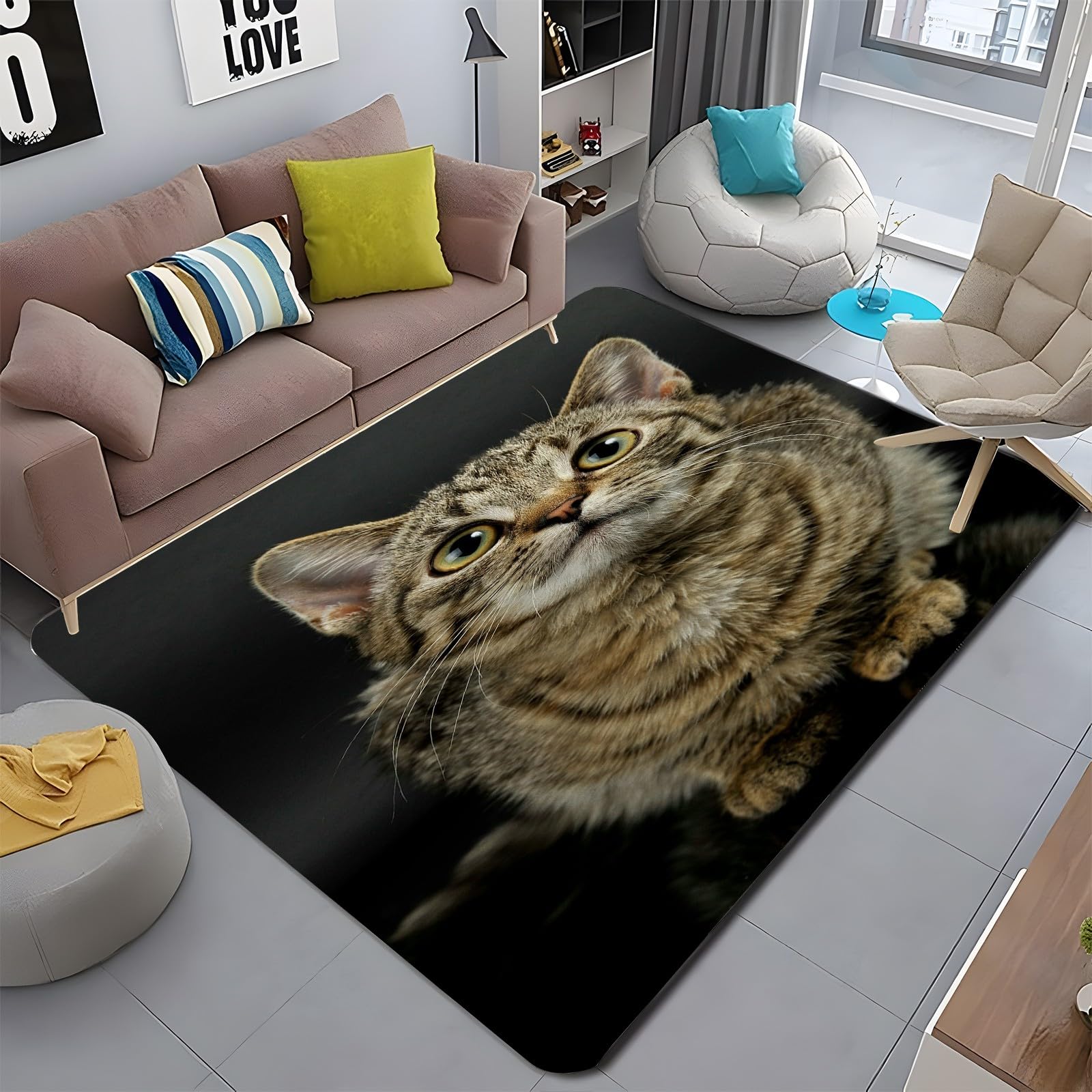 Amazon | ラグマット ジャコウネコ 中国の猫 カーペット 中国の猫 絨毯