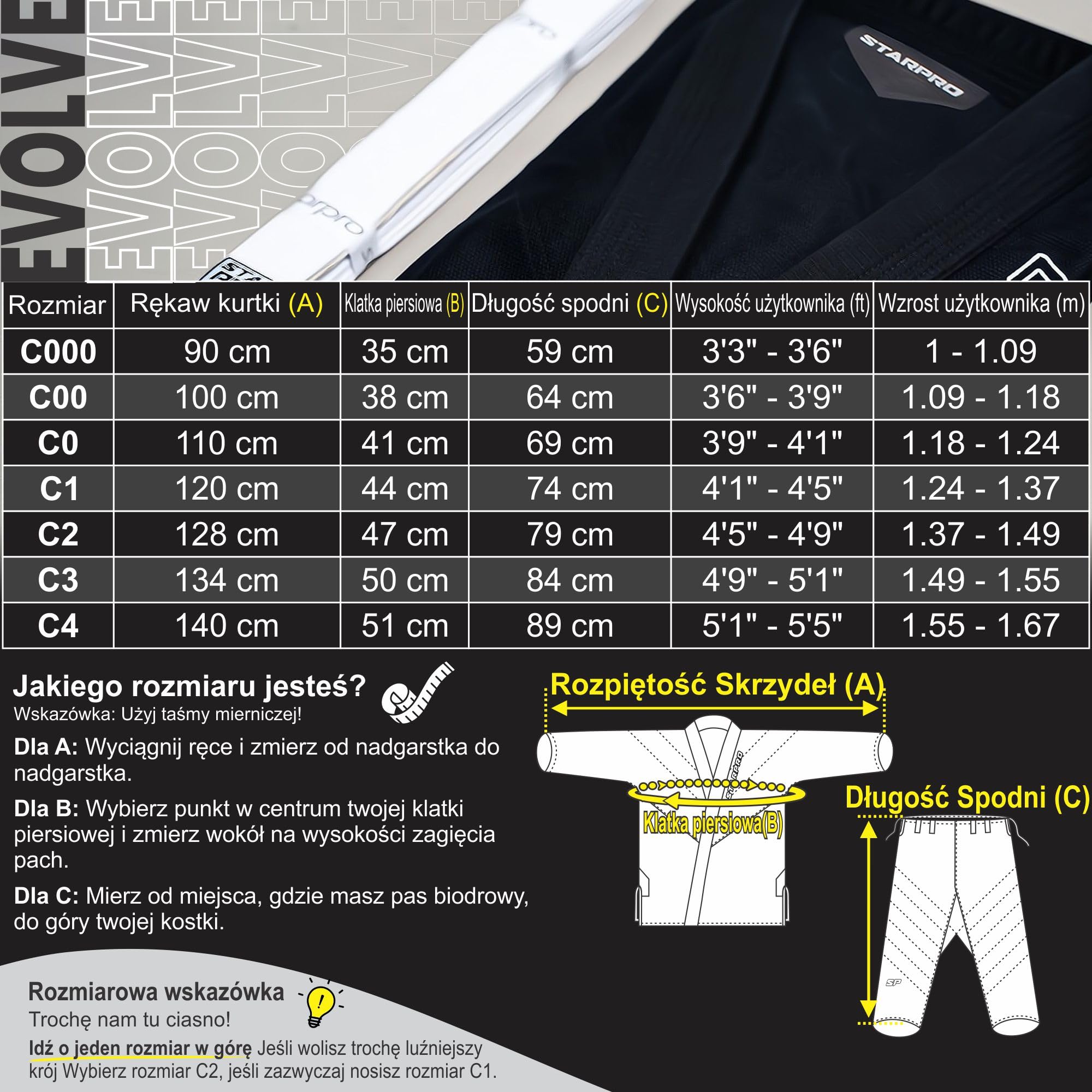 Starpro Evolve BJJ Gi kimono dla dzieci, 350 g, mieszanka bawełny Power – wszystkie rozmiary – Preshrunk Professional Martial Arts kimono do treningu i zawodów – dla chłopców i dziewcząt