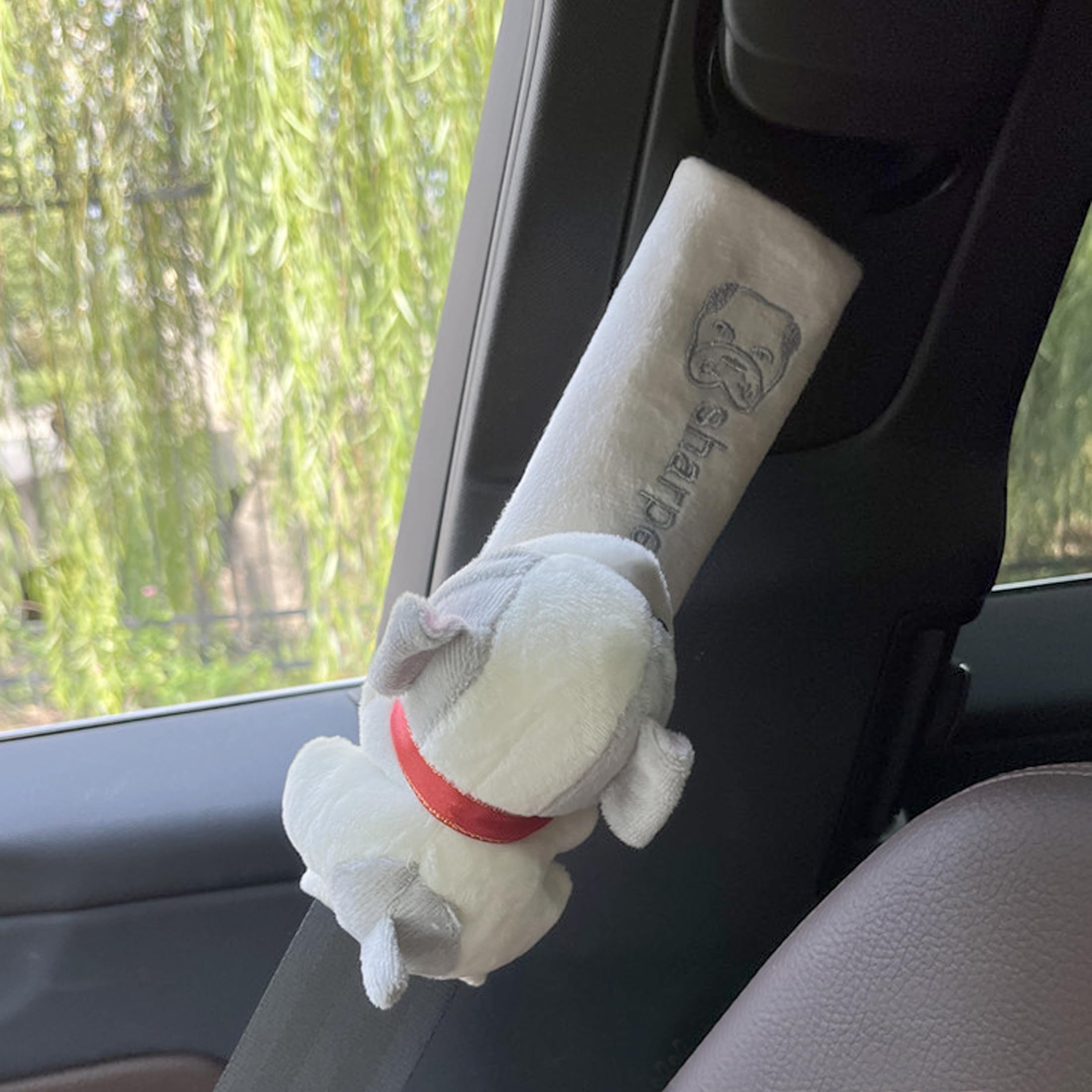 MOMOJULI 2 Seat Belt Cover Pad,Cute Shoulder Seatbelt Strap Cushion Plush Fluffy Covers for Kids or Adults - Image 4