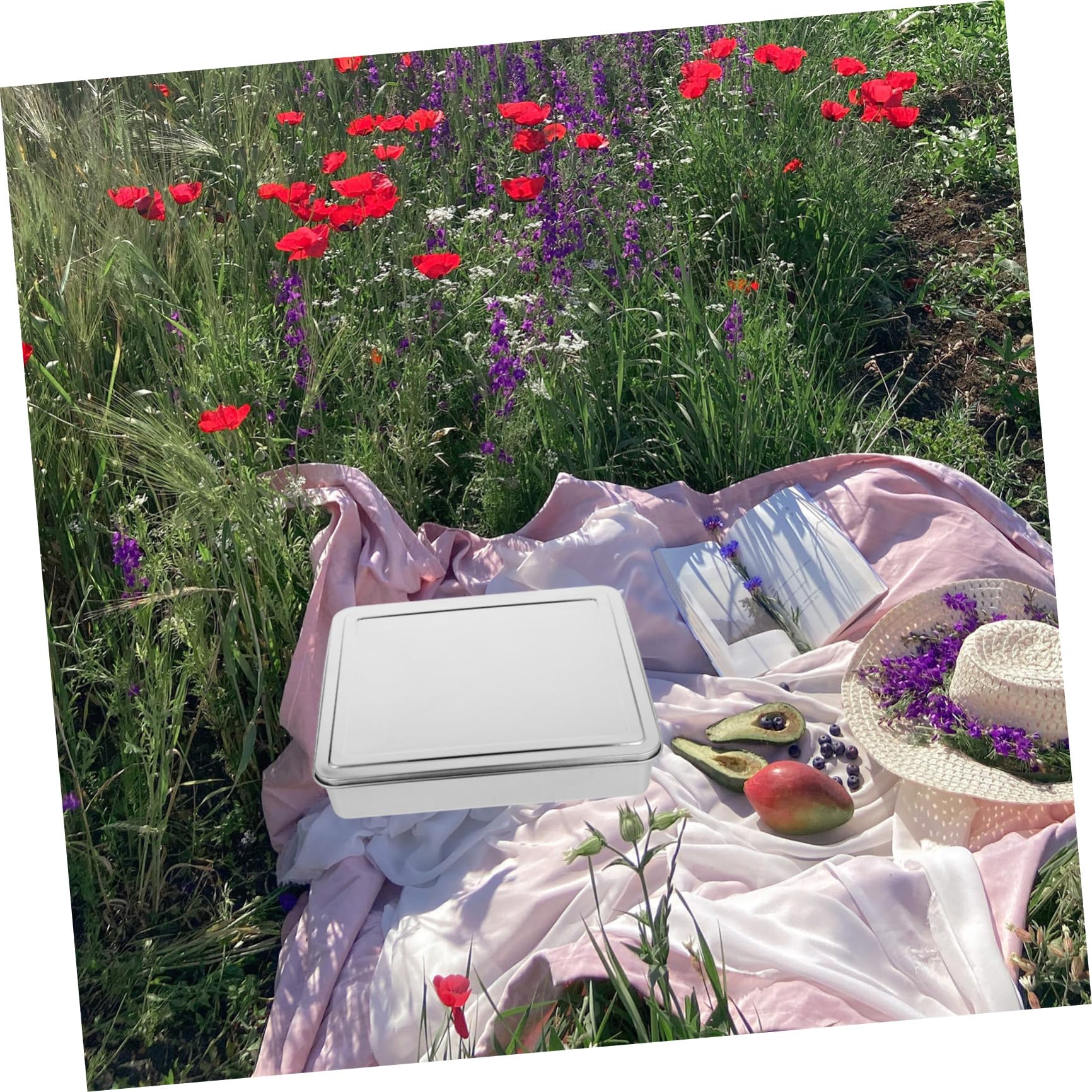 Abaodam Molde para Pasteles con Tapa Plata Bandeja para Hornear para Horno Rectangular, Acero Inoxidable Antiadherente, Capacidad Óptima, para Pasteles, Lasaña y Brownie, Uso en