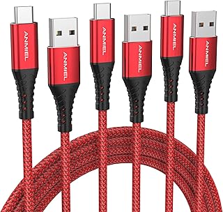 ANMIEL USB C Cable [3-Pack/3M +2M +1M ] 3.1A USB C Fast charging cable, USB Type C Charger Cable Nylon Braided Data Cable QC 3.0 Sync Cord for Samsung Galaxy S20 S10 S9 Note10 9,Huawei,Google etc