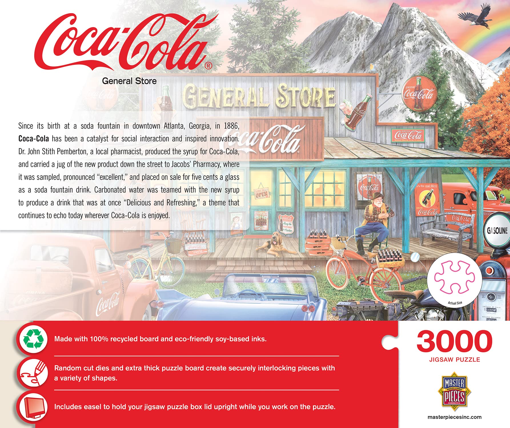 MasterPieces Coca-Cola General Store - Rompecabezas de 3000 piezas, 32 x 45 pulgadas, acabado mate, ecológico, adultos y familias