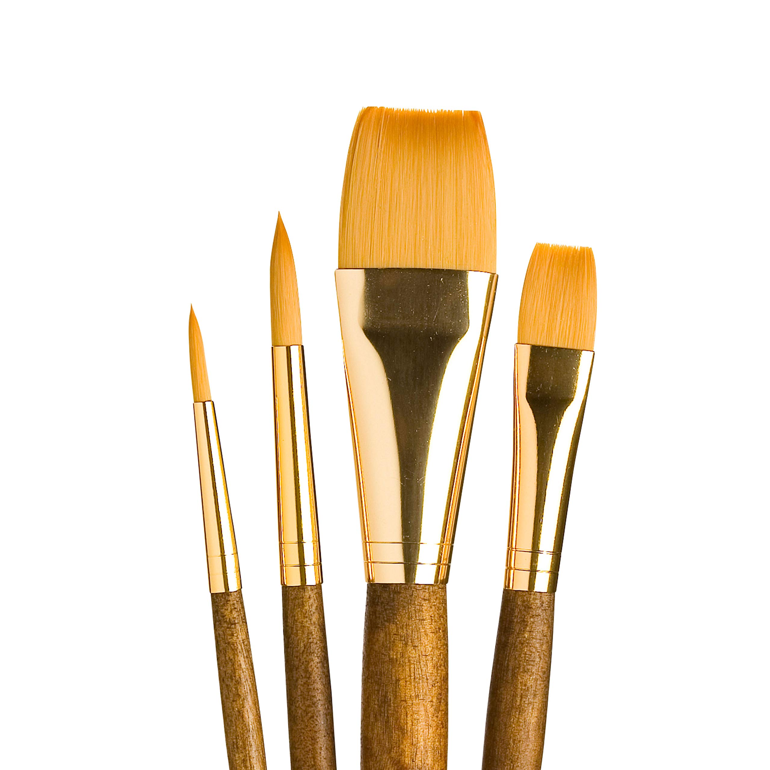 RealValue Golden Taklon Brushes (Set of 4)