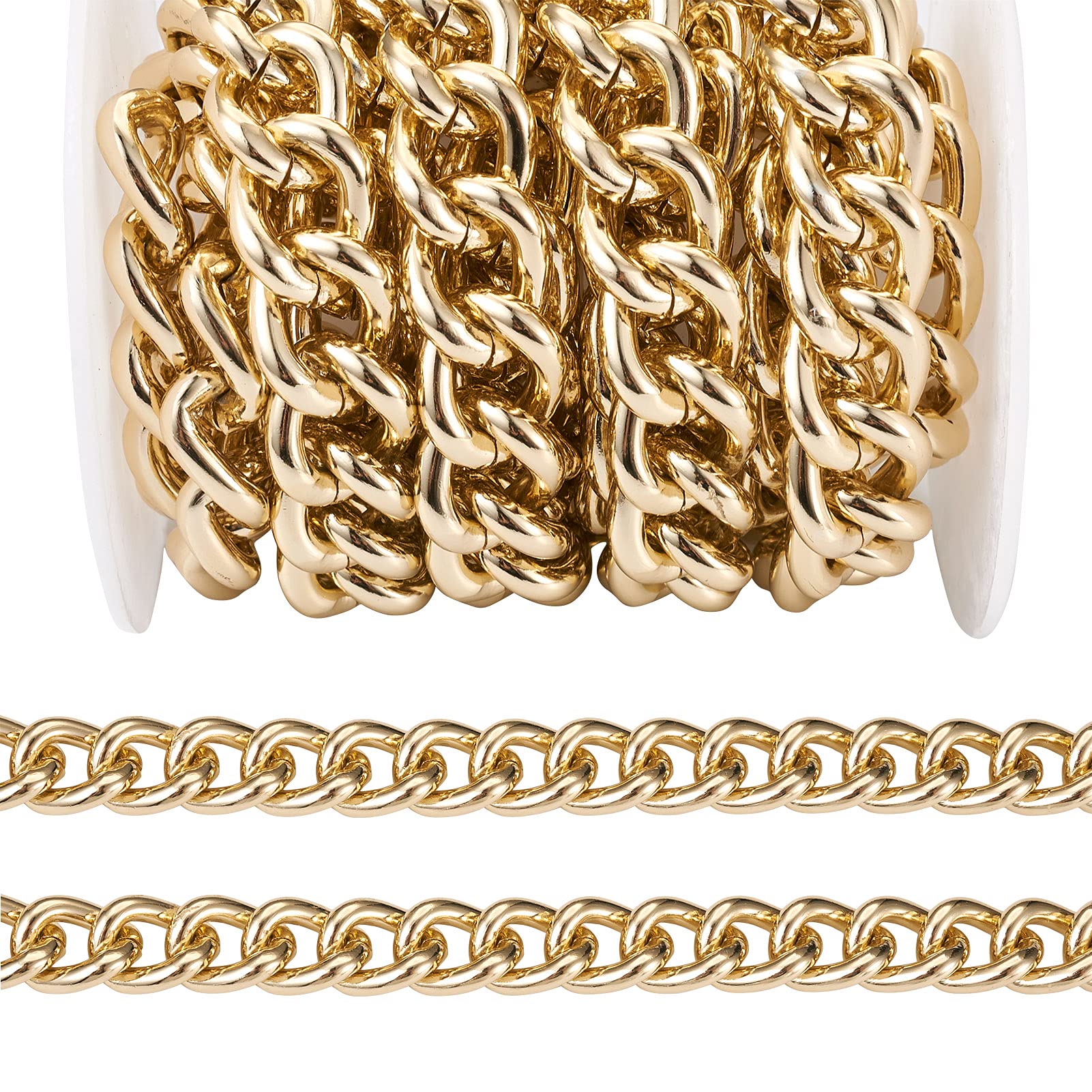 Catena A Maglia Barbazzale Alluminio 2 Metri - Per Gioielli Fai-da-Te, Larghezza 13 Mm