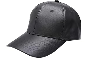 Black Leather Baseball Cap for Women