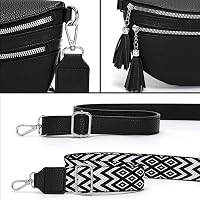 LANXINGLUO Női Crossbody Táska Fekete Válltáska Kártyatartóval és 2 Pánt 7