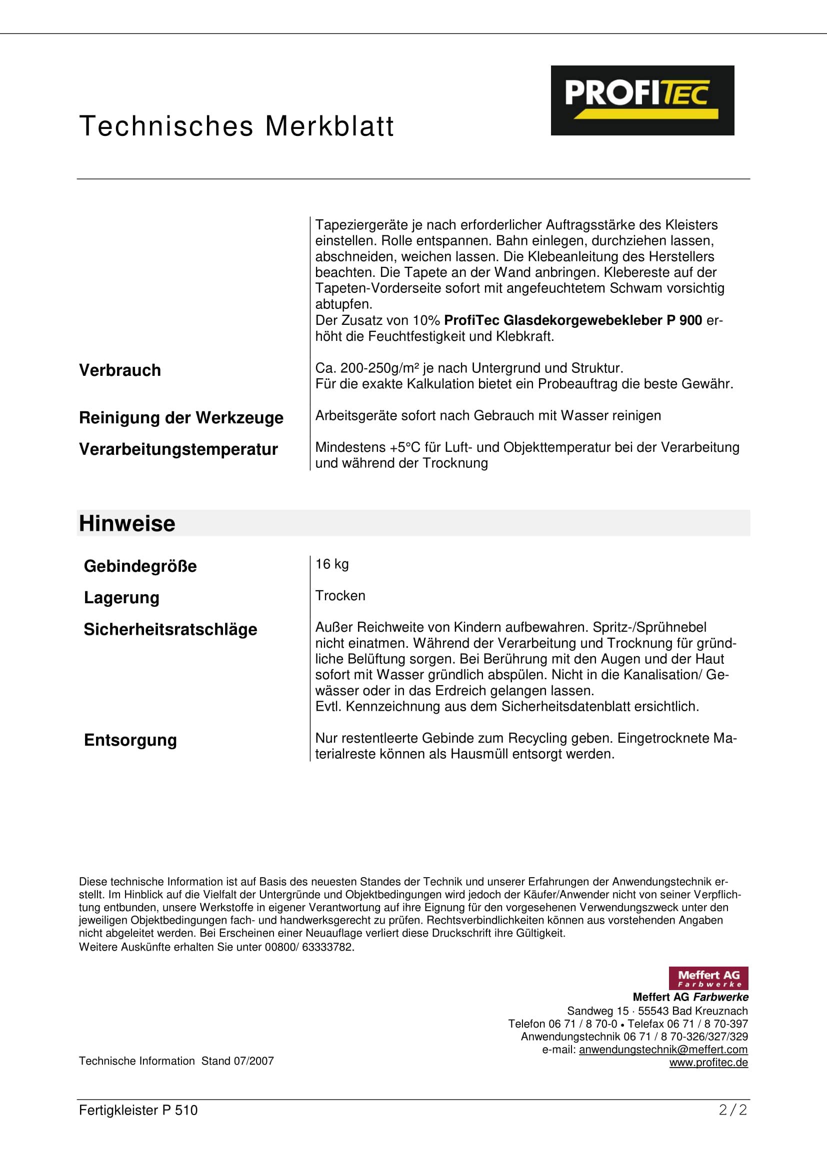 ProfiTec P510 Fertigkleister 16 kg