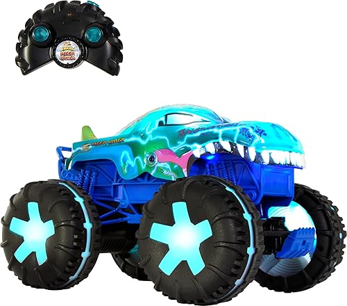 Hot Wheels Monster Trucks 115 Escala Mega-Wrex Alive Vehículo RC alimentado por batería con luces y sonidos