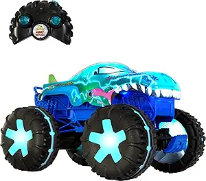 Hot Wheels Monster Trucks 1:15 Scale Mega-Wrex Alive Battery-Powered RC Vehicle with Lights & Sounds