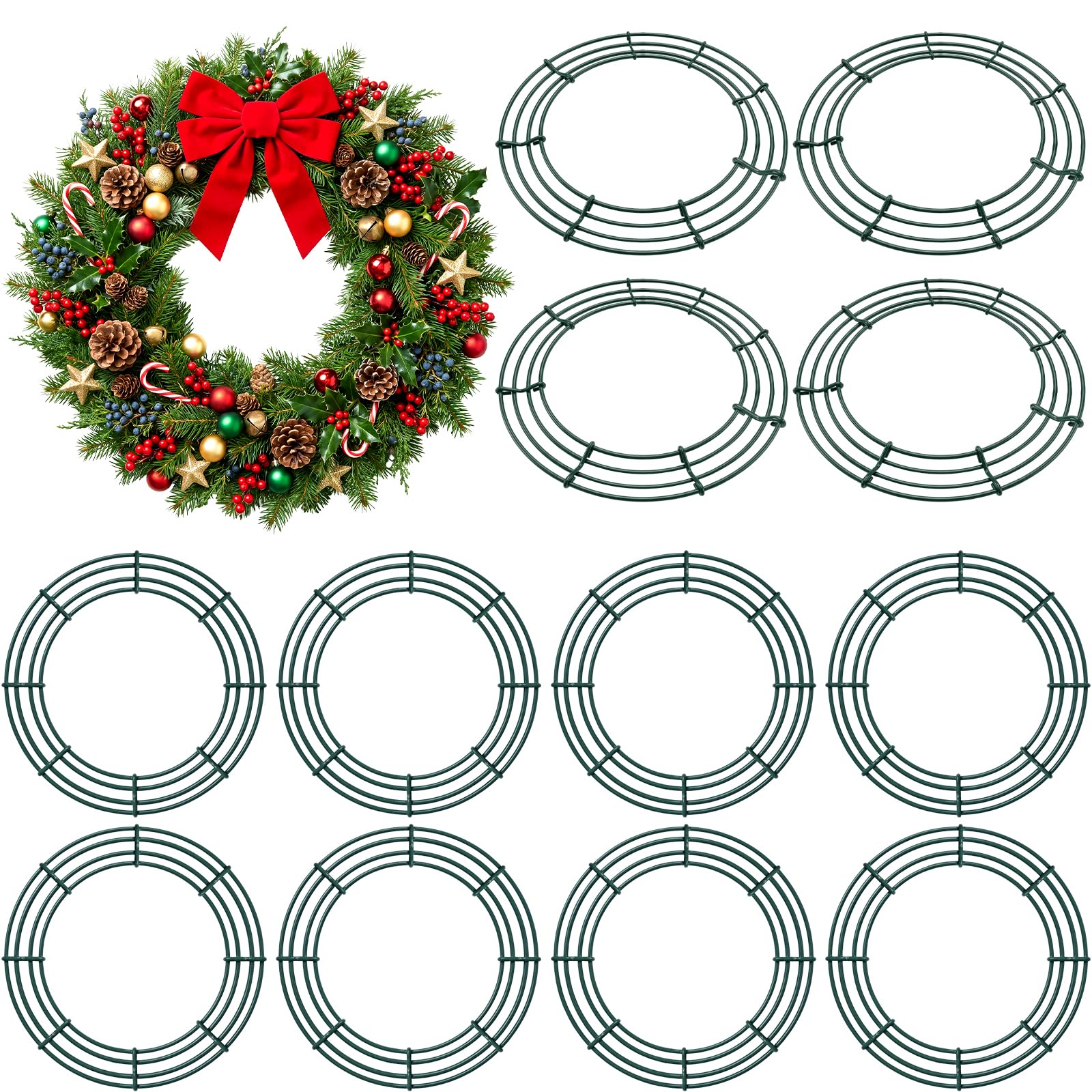 Thealyn 12 Pack 18" Metal Wreath Frame, Wire Wreath Rings for DIY Decor