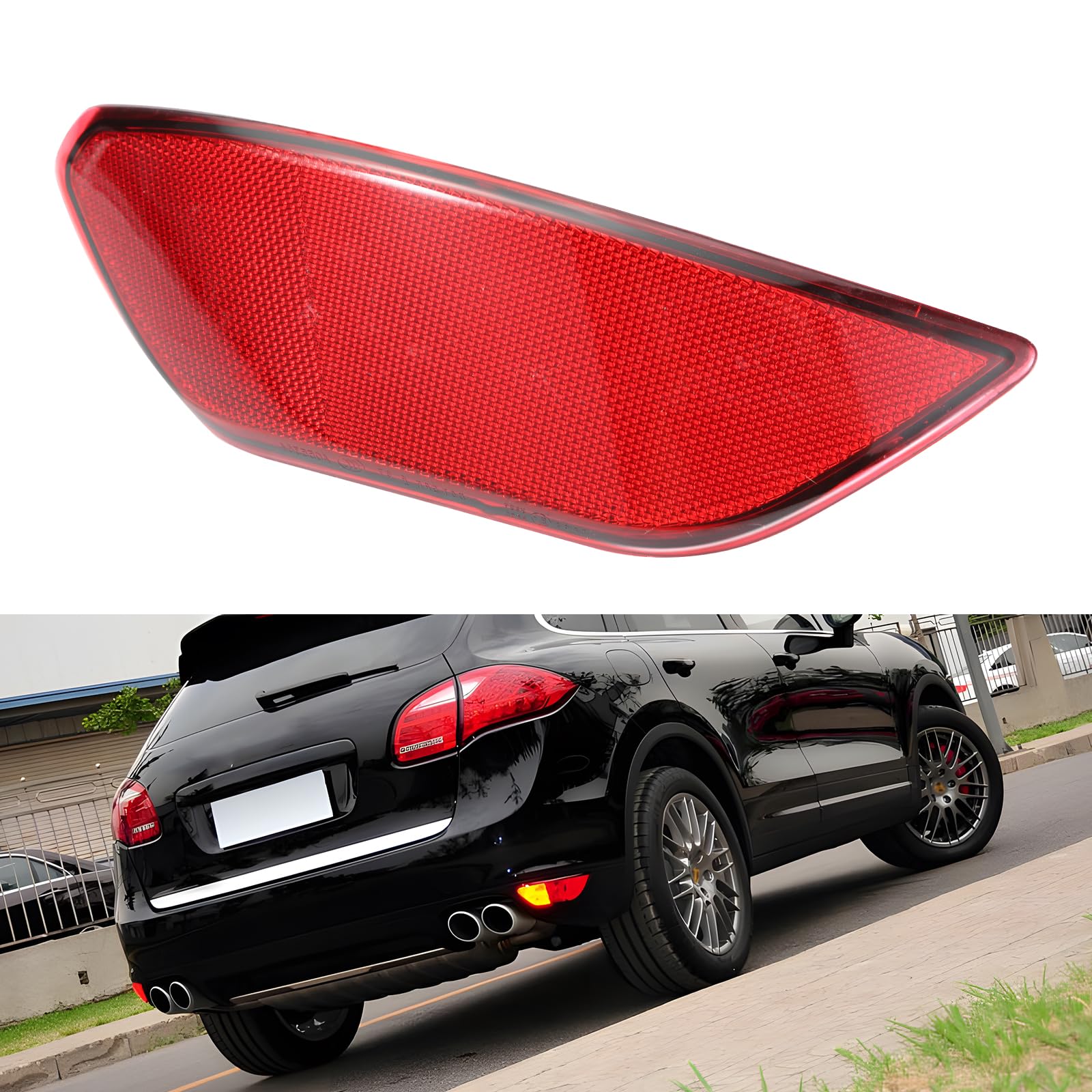 BINB ROAD Right Rear Bumper Reflector Passenger Side Red Trim 95863110600 Compatible with Porsche Cayenne 2011 2012 2013 2014