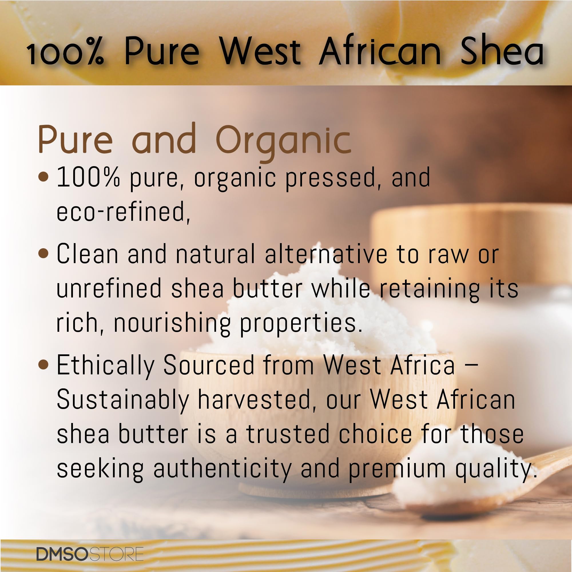 Refined Shea Butter Unscented 4 oz – 100% Pure African Shea Butter for Hair & Dry Skin – Deep Moisturizer for Face & Body – DIY Whipped Body Butter, Soap & Lip Balm