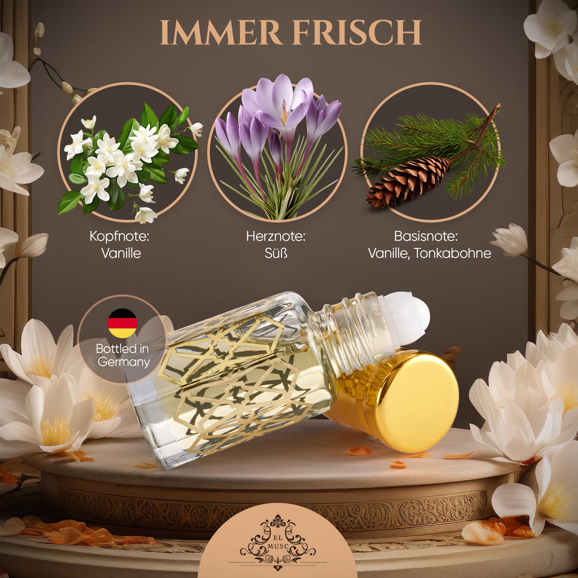 El-Musc - 6 ml de aceite perfumado #9 – Misk Musk Perfume Perfume Colección Tahara (vainilla)