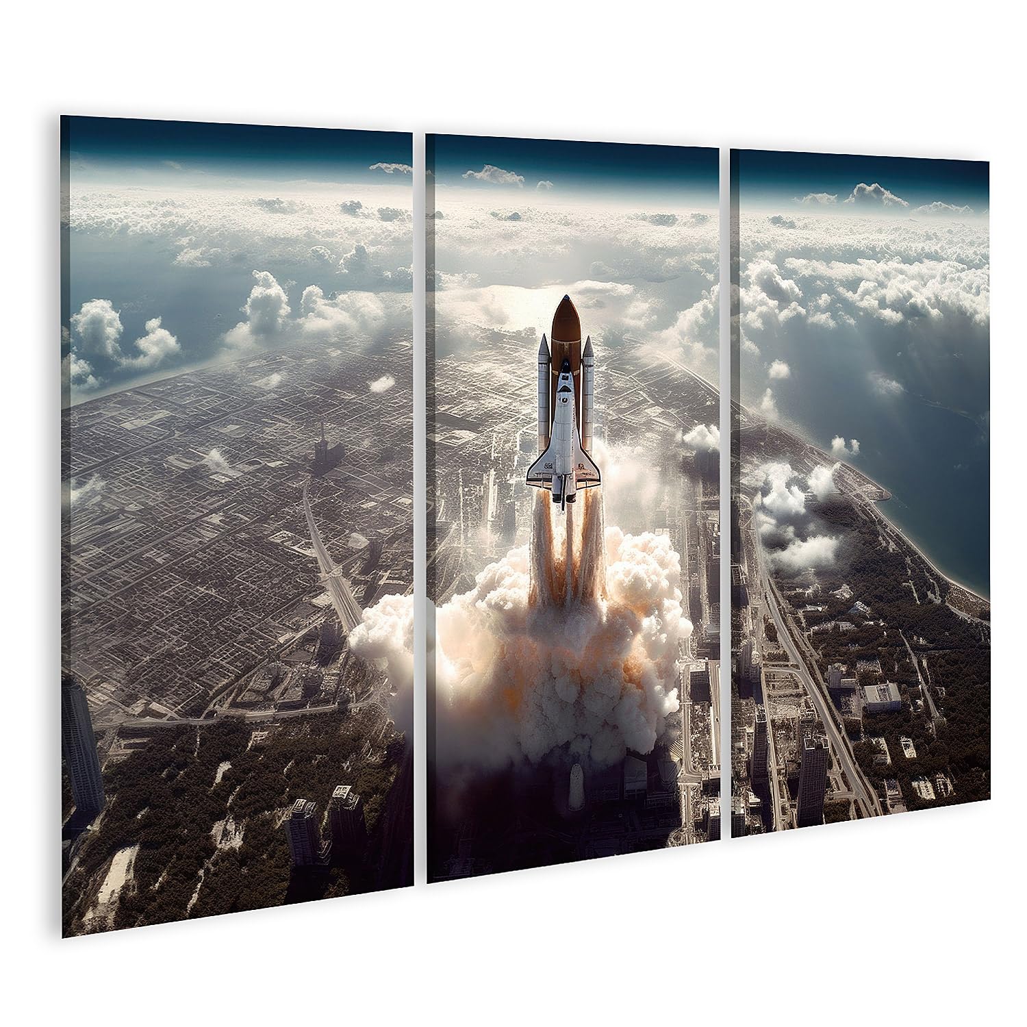 islandburner Primer cuadro sobre lienzo transbordador espacial inicio tomada fotografía aérea tierra imágenes exteriores murales carteles