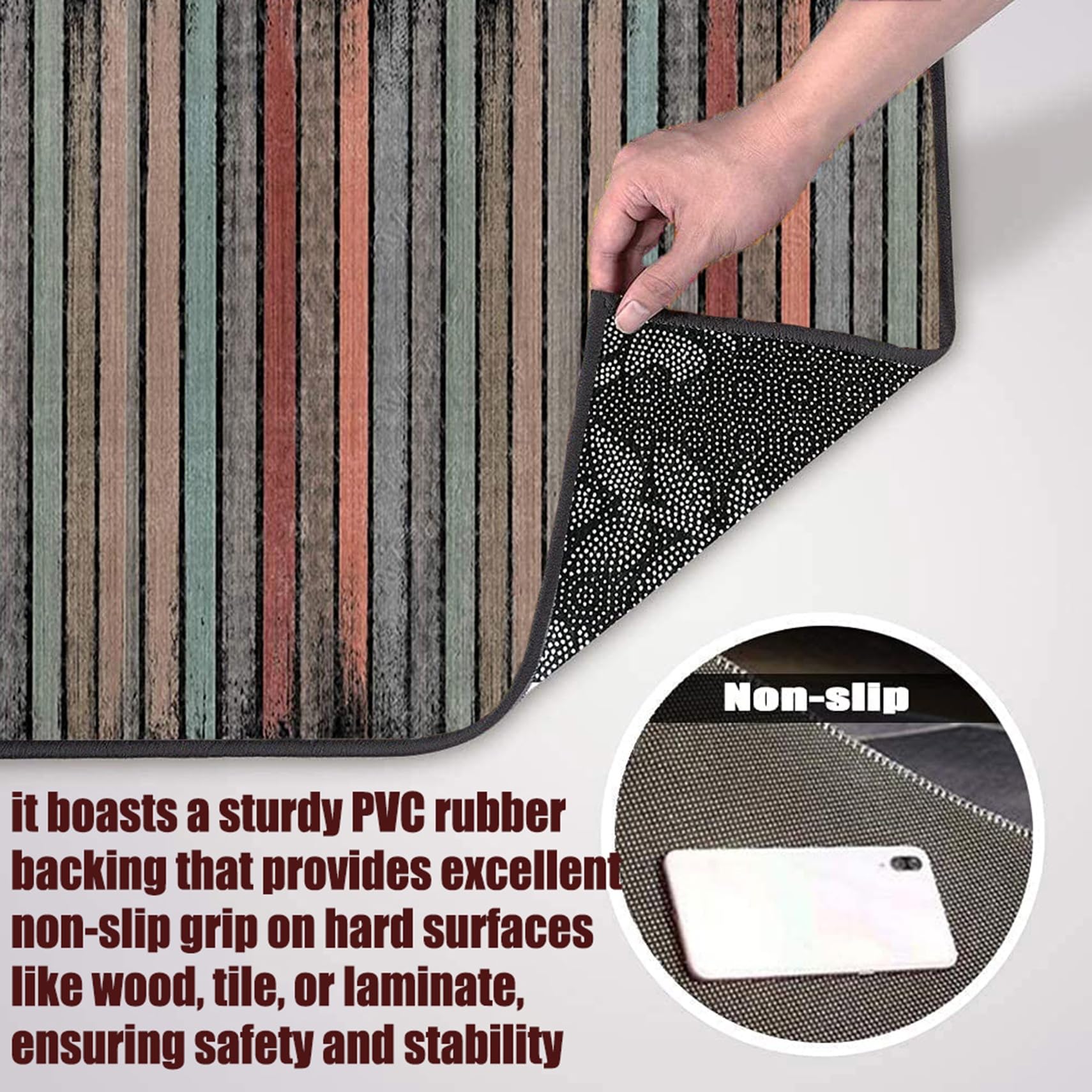 Wohnteppich Teppich Läufer 80 x 150 cm Flachgewebe Dezent Gemustert | Teppichläufer in Vielen Größen Teppichläufer Auf Maß für Wohnzimmer Flur Büro Schlafzimmer Küche, A
